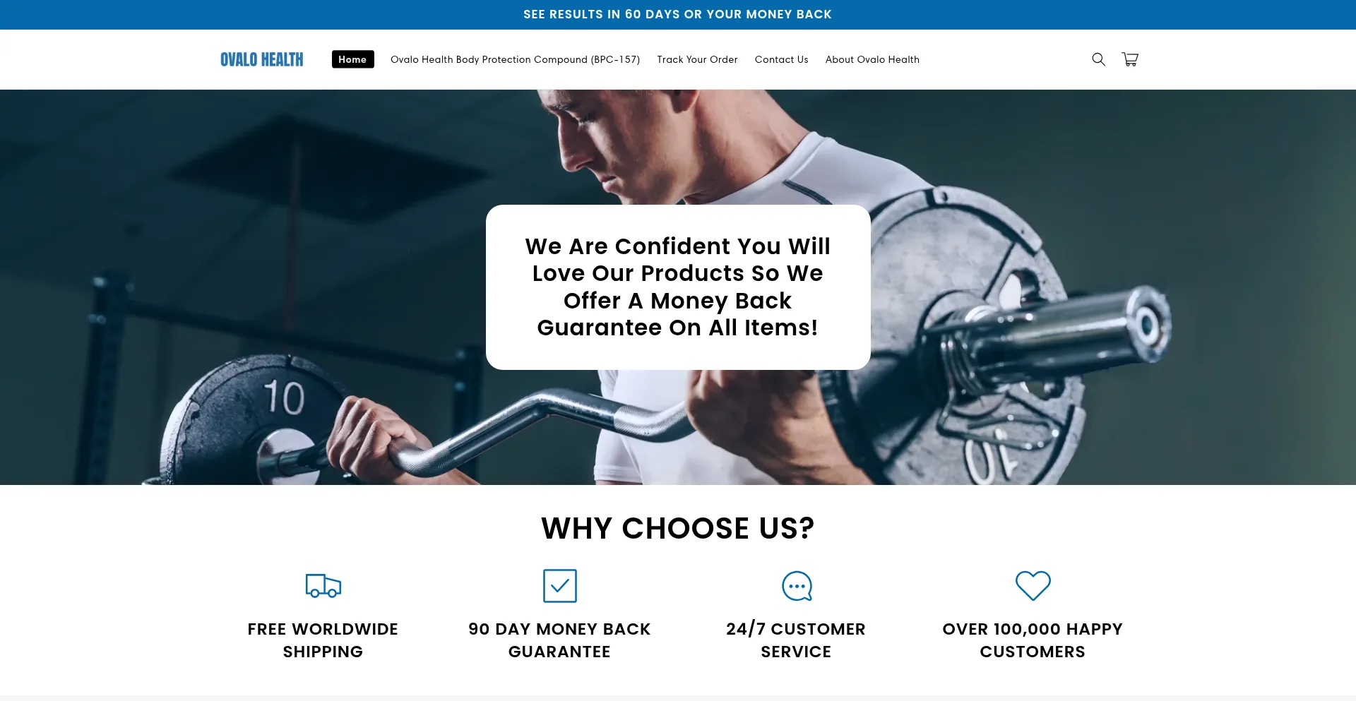 Website screenshot of Ovalohealth.com