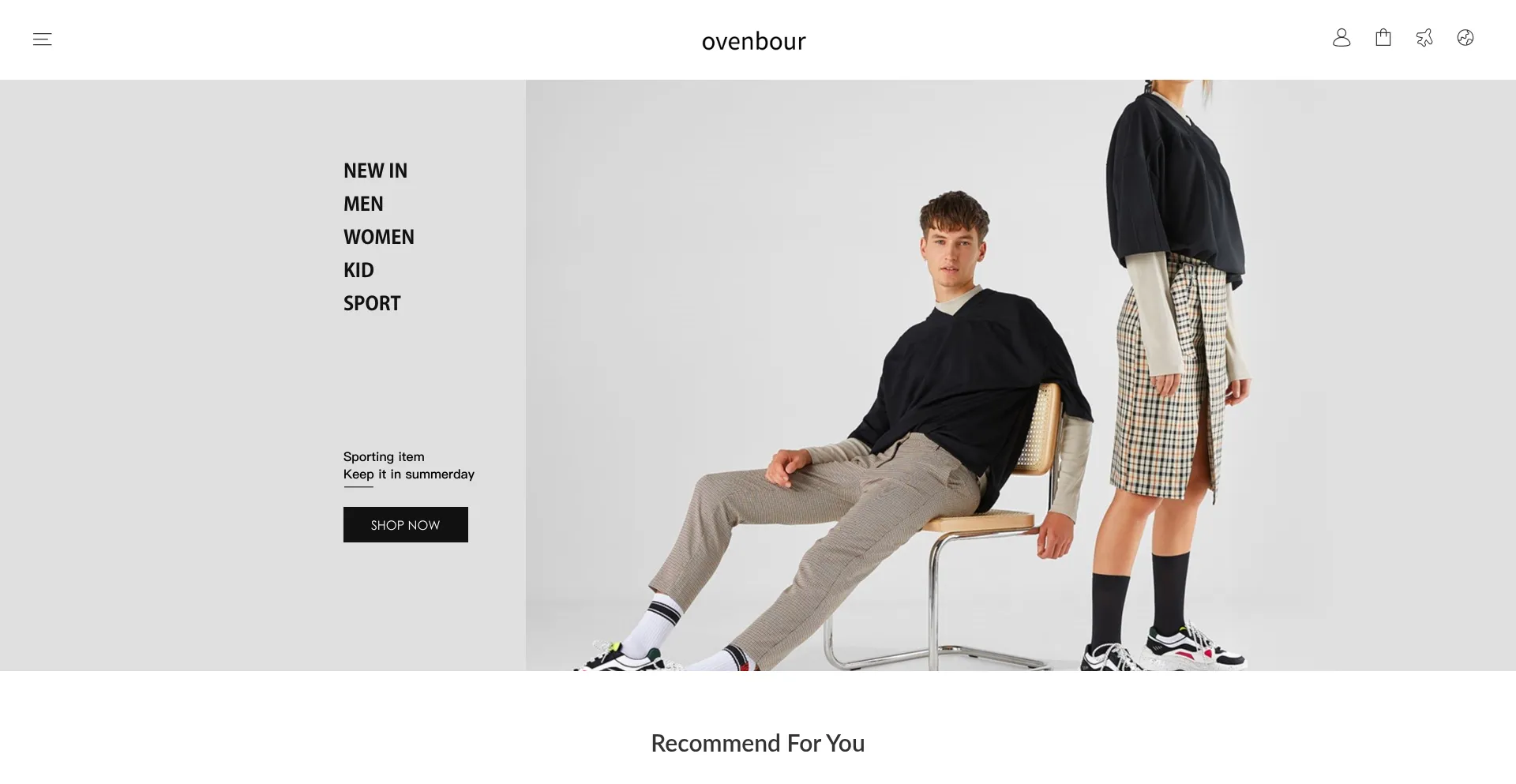 Website screenshot of Ovenbour.com