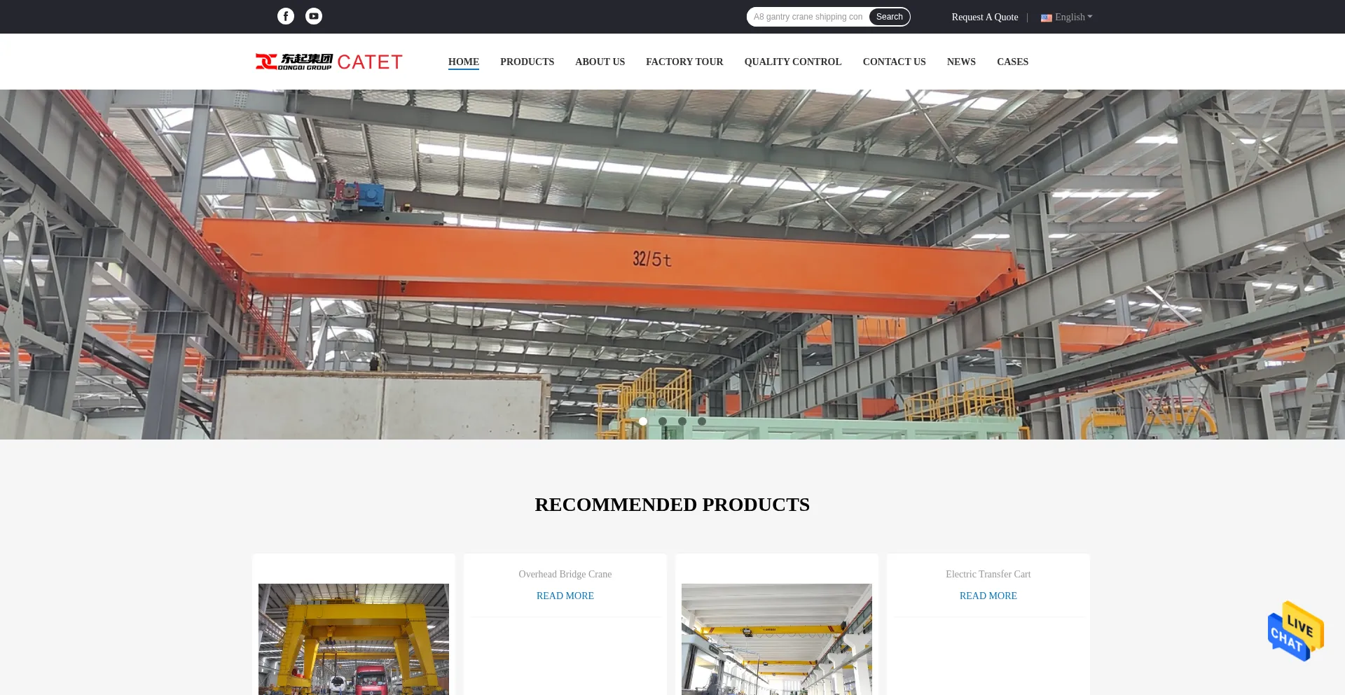 Website screenshot of Overheadgantry-crane.com