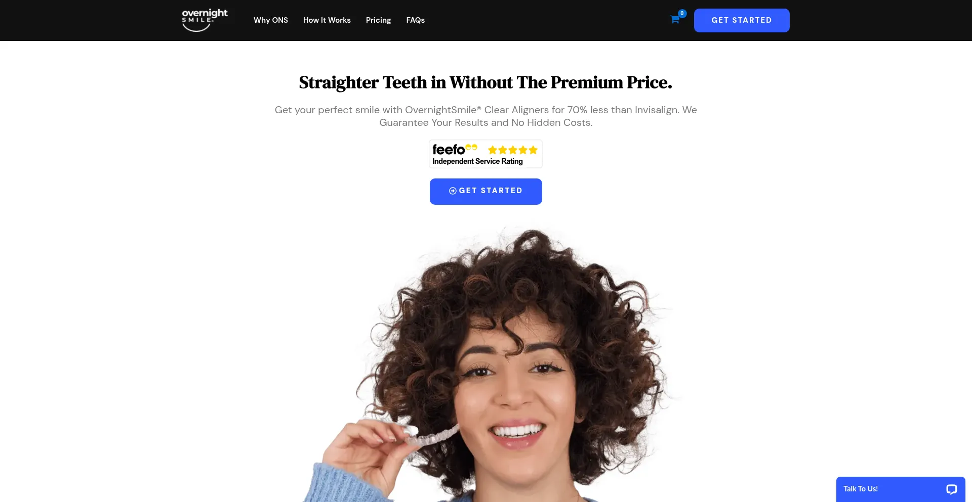 Website screenshot of Overnightsmile.com
