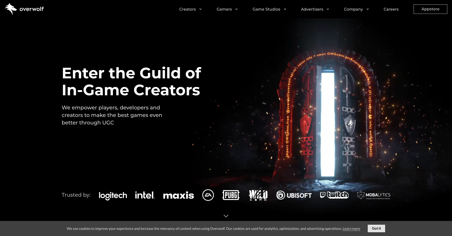 Website screenshot of Overwolf.com