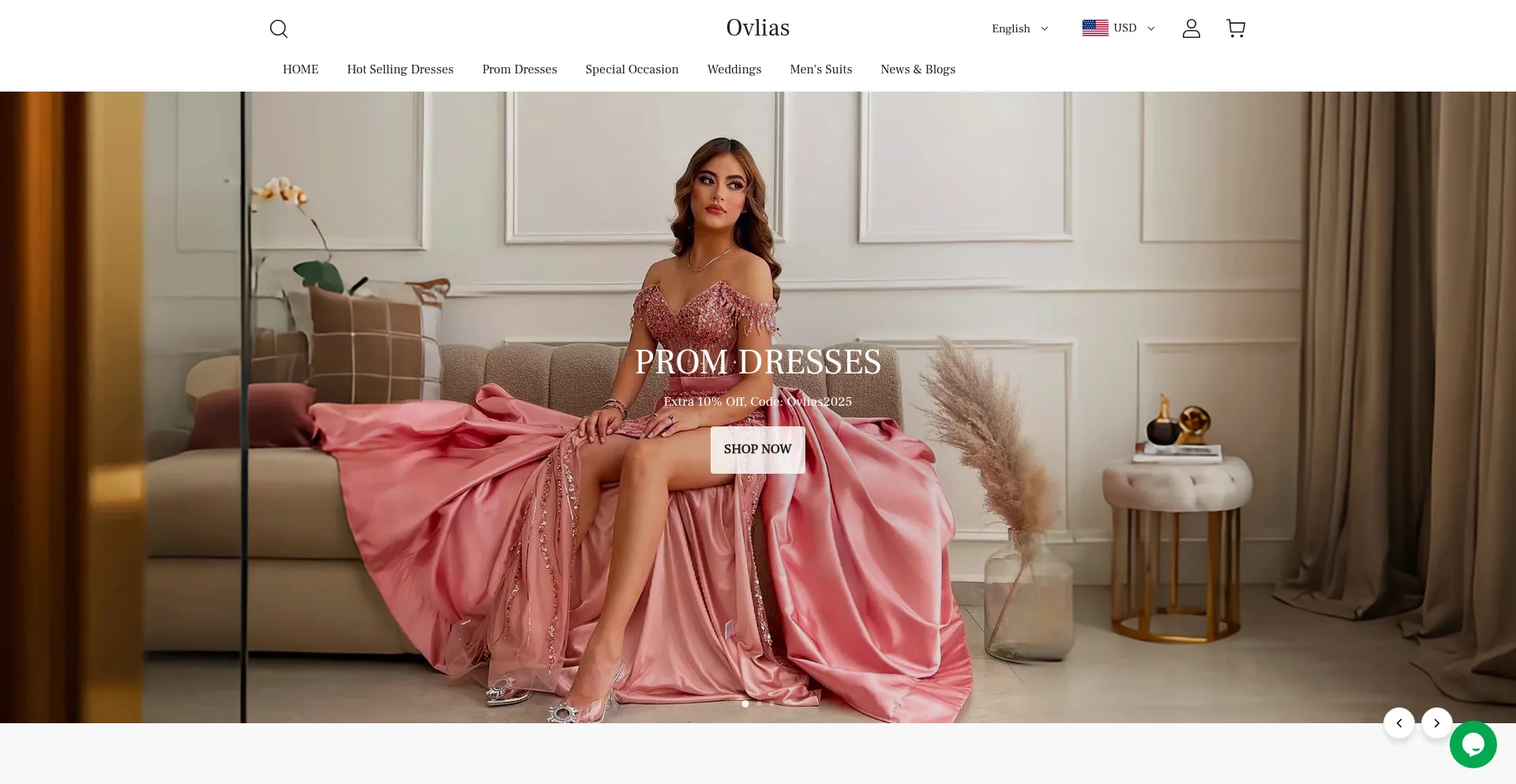 Website screenshot of Ovlias.com