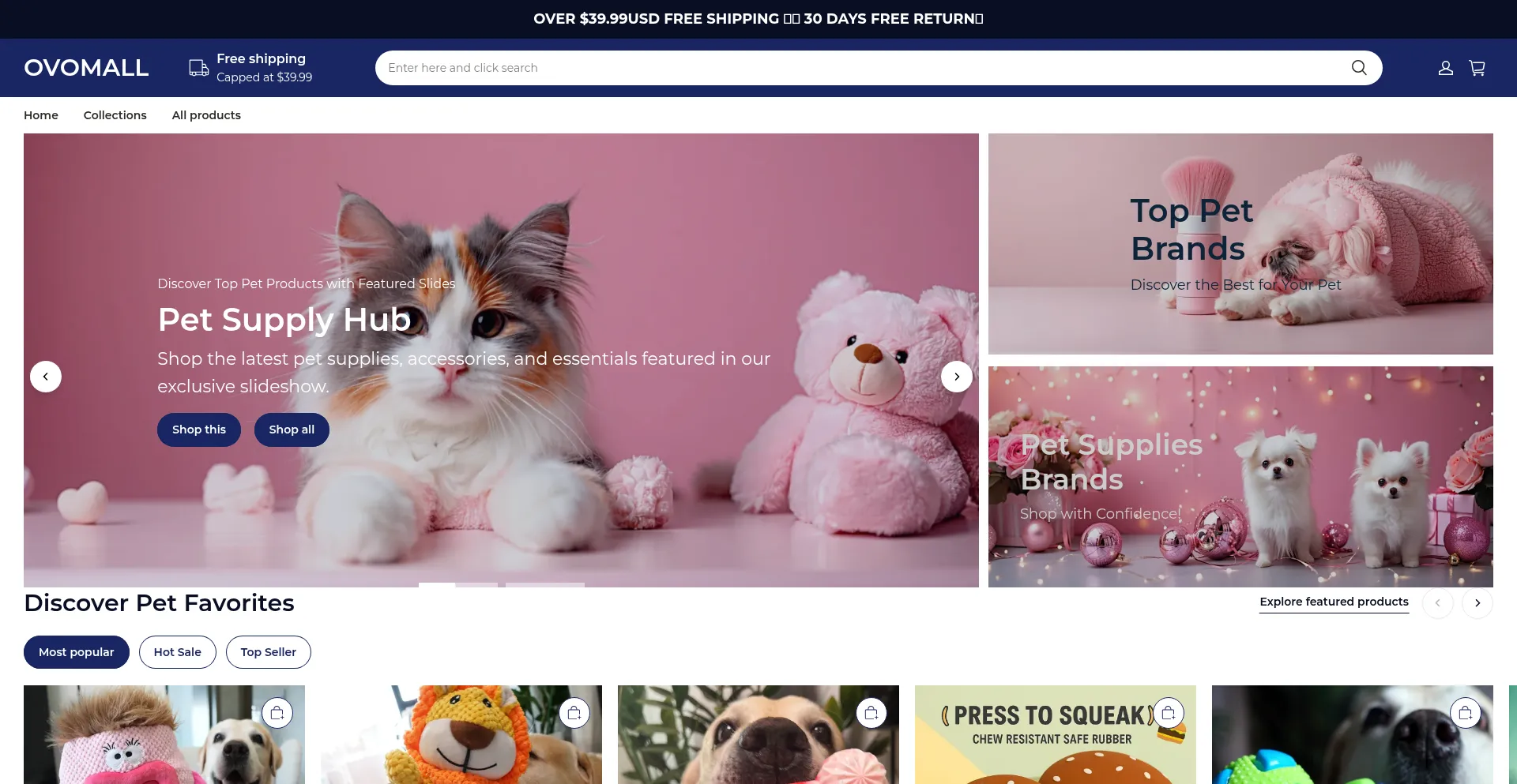 Website screenshot of Ovomall.com