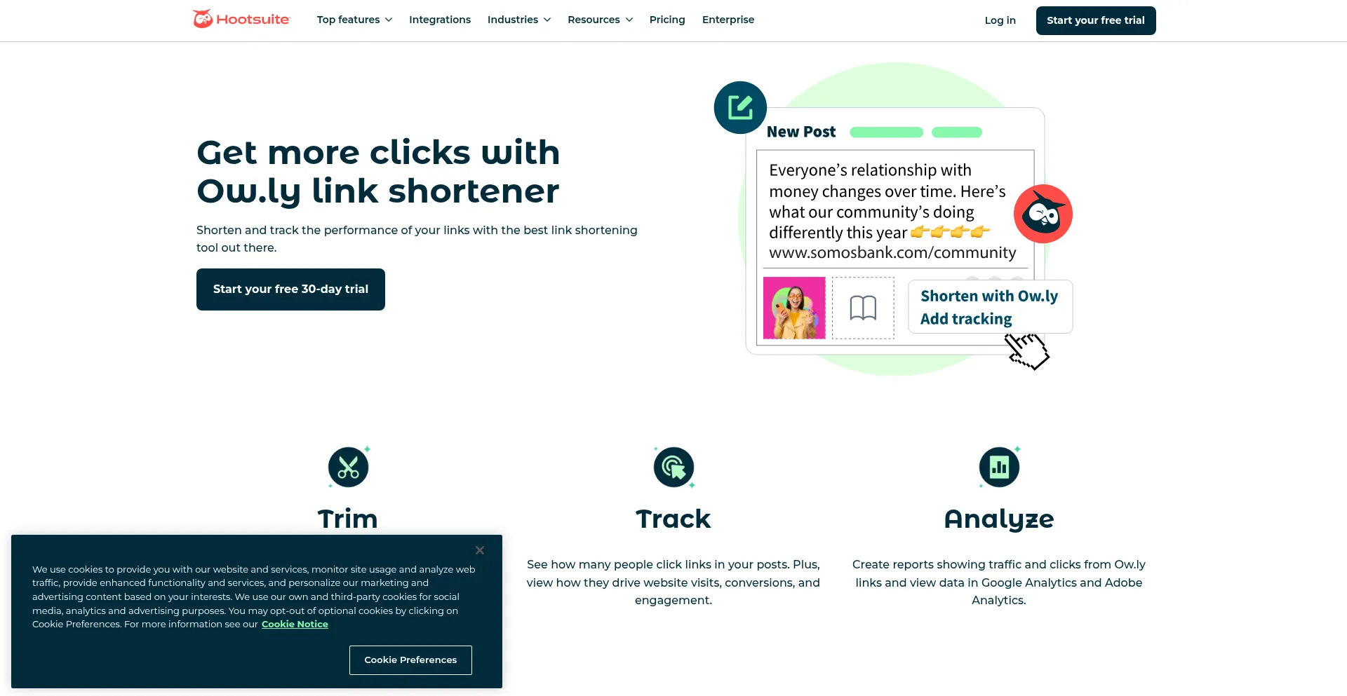 Website screenshot of Ow.ly