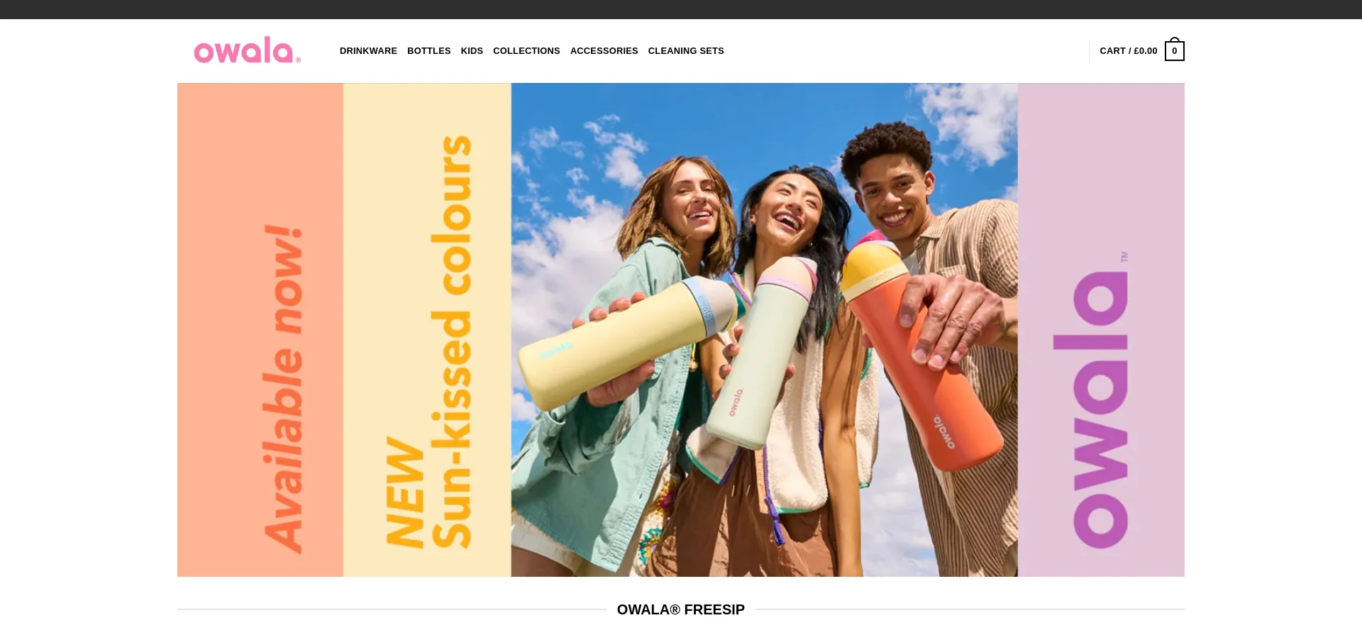 Website screenshot of Owalabottle.co.uk