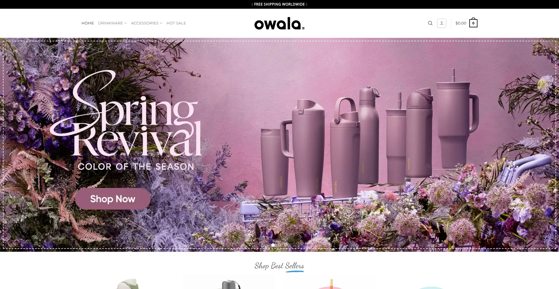 Website screenshot of Owalaofficialshop.com