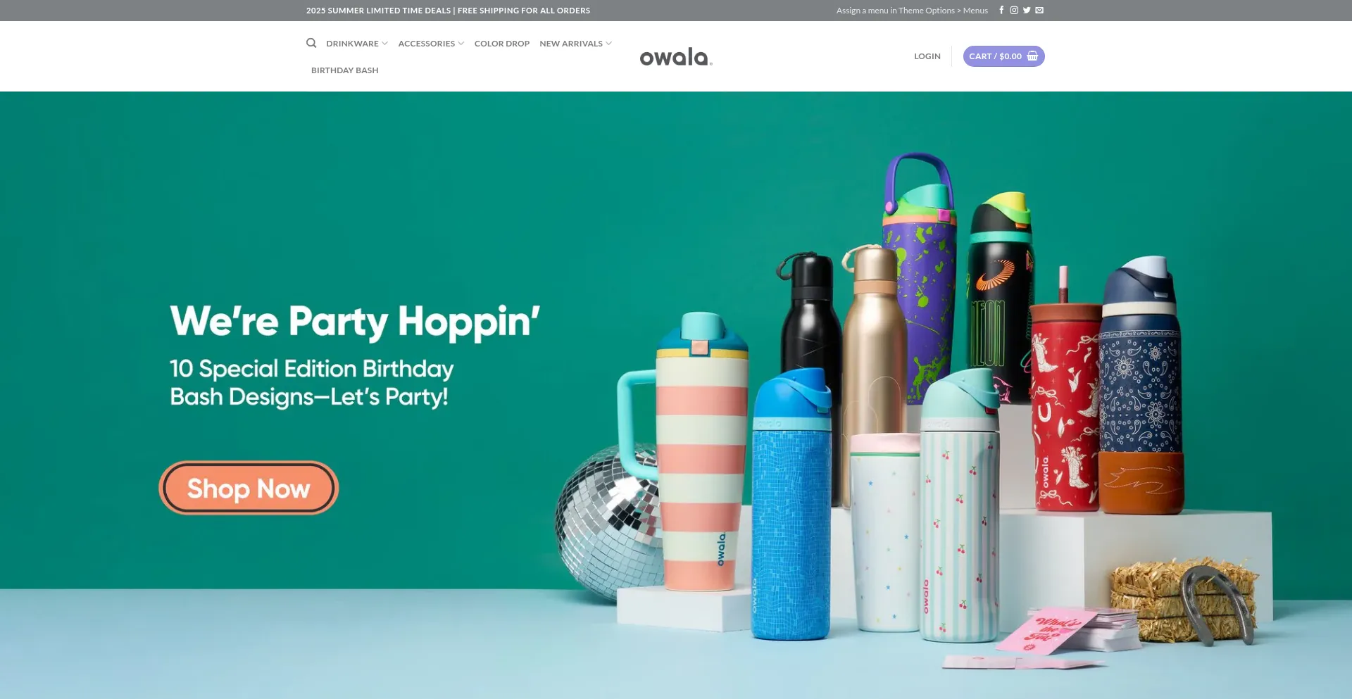 Website screenshot of Owbottlesonline.com