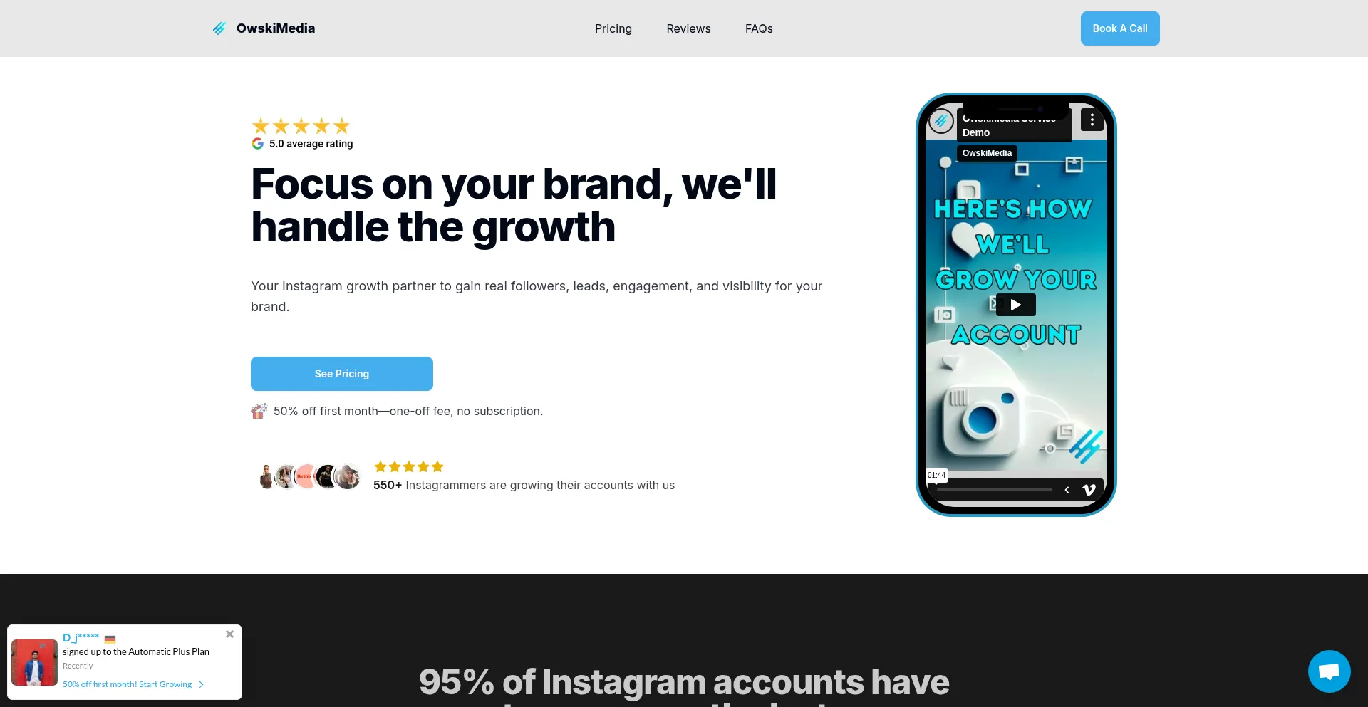 Website screenshot of Owskimedia.com