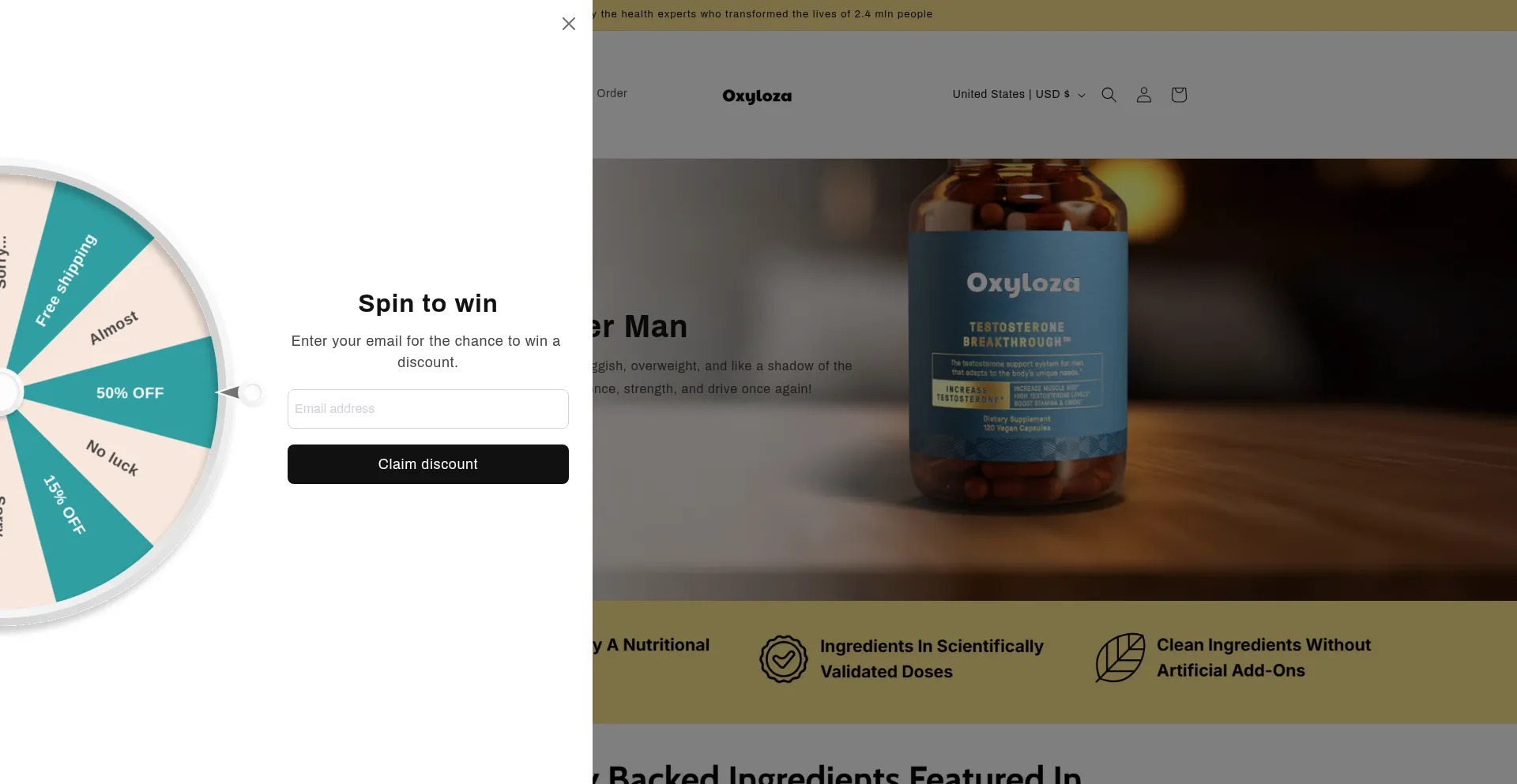 Website screenshot of Oxyloza.co