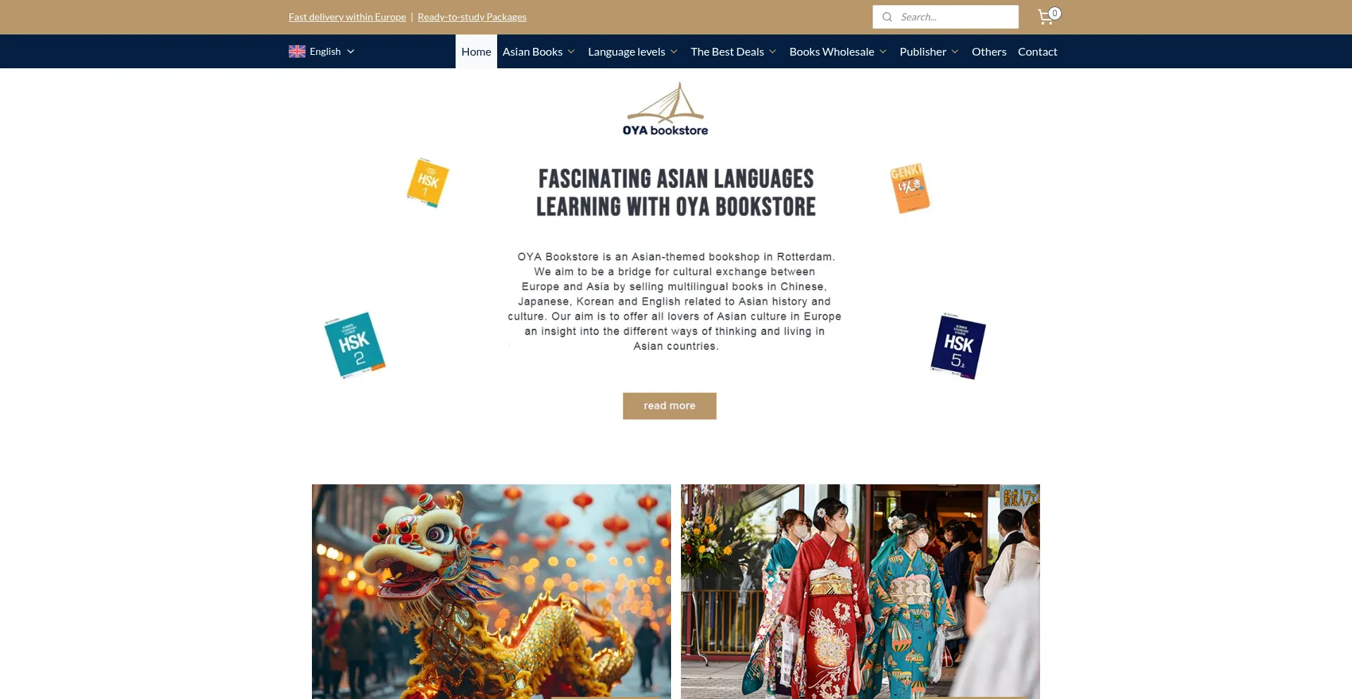 Website screenshot of Oyabookstore.eu