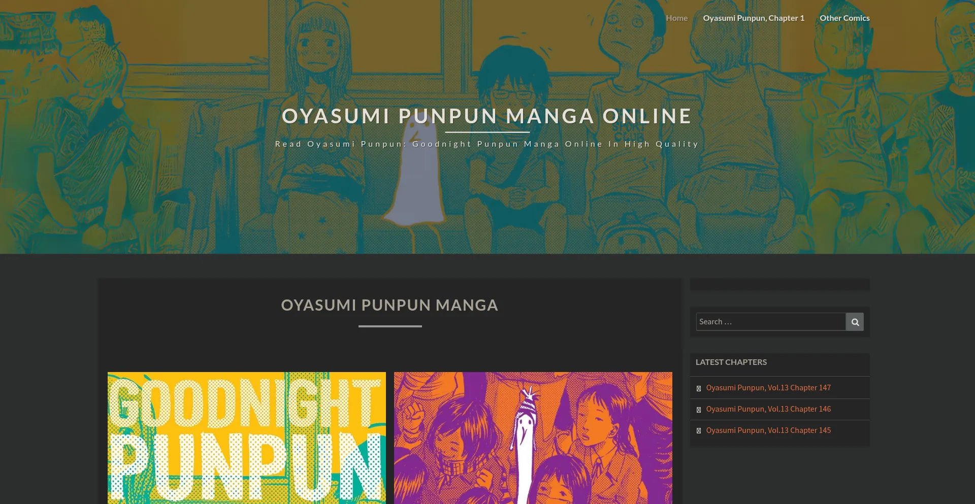 Website screenshot of Oyasumipunpunmangafree.com