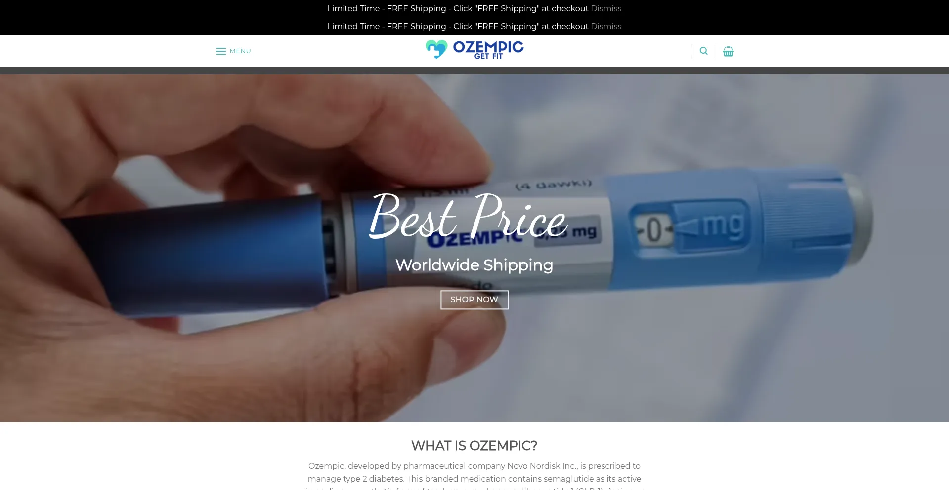 Website screenshot of Ozempic.fit