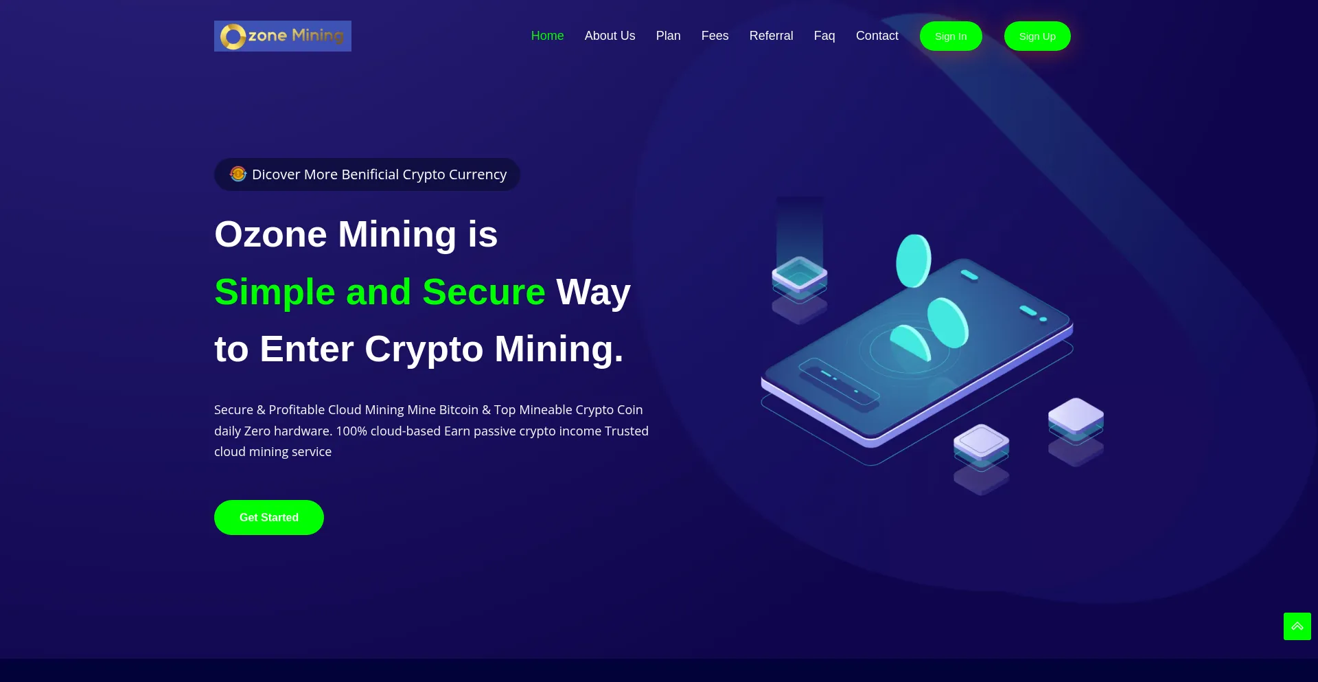 Website screenshot of Ozonemining.in