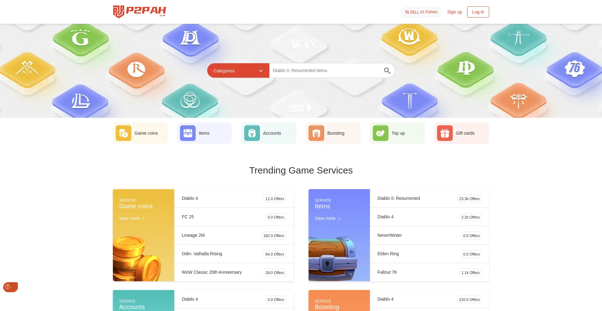 Website screenshot of P2pah.com