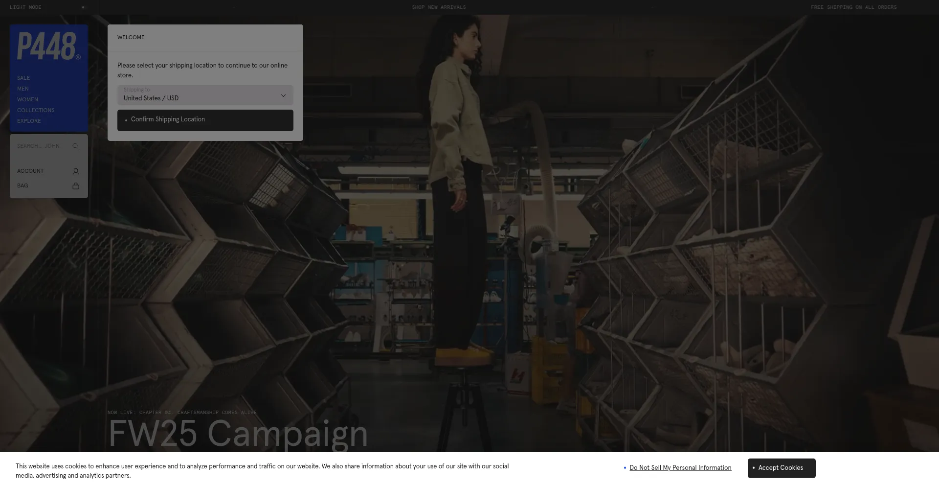 Website screenshot of P448.com