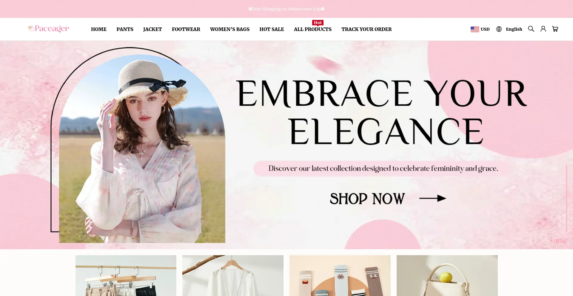 Website screenshot of Paceager.com