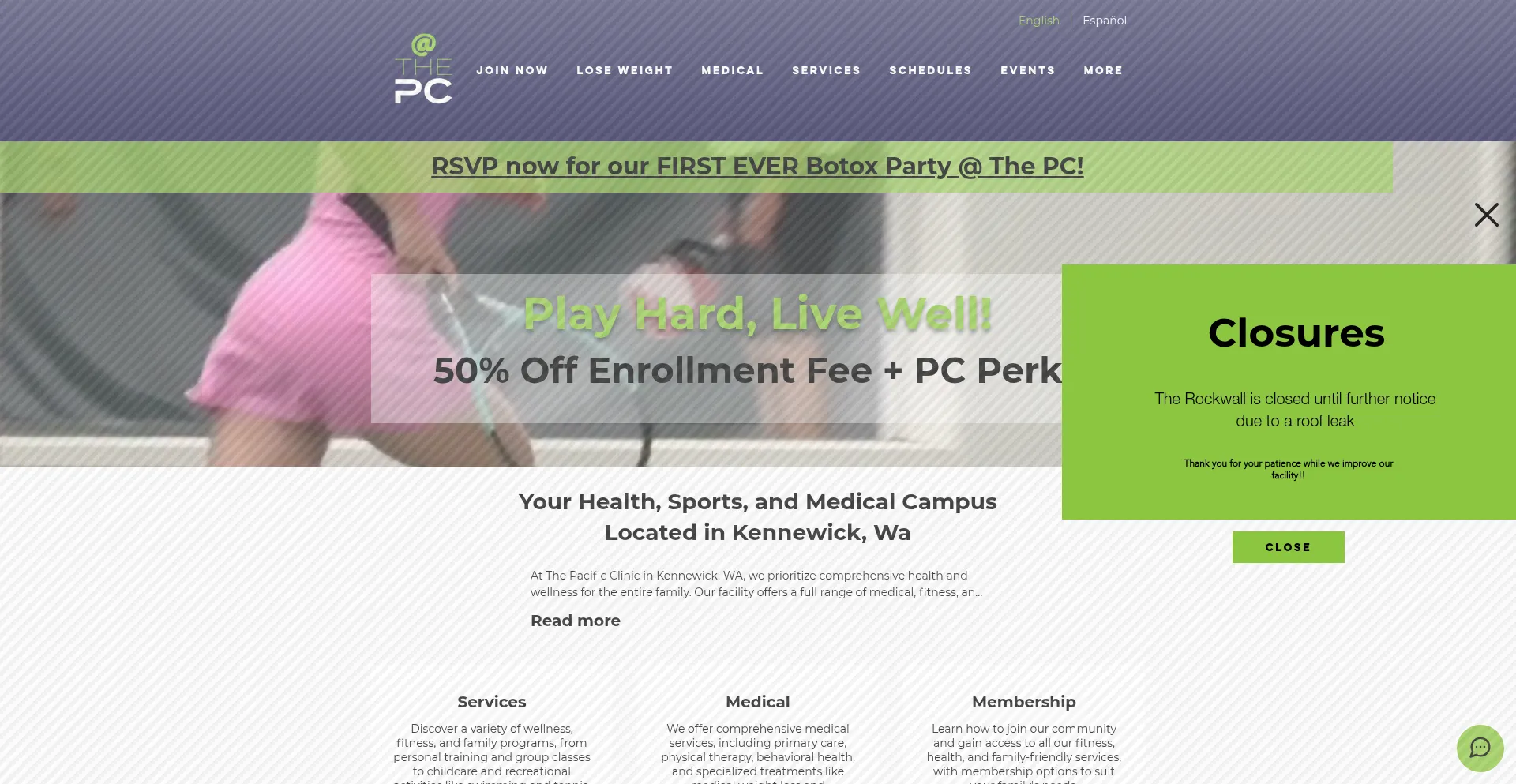 Website screenshot of Pacific.clinic