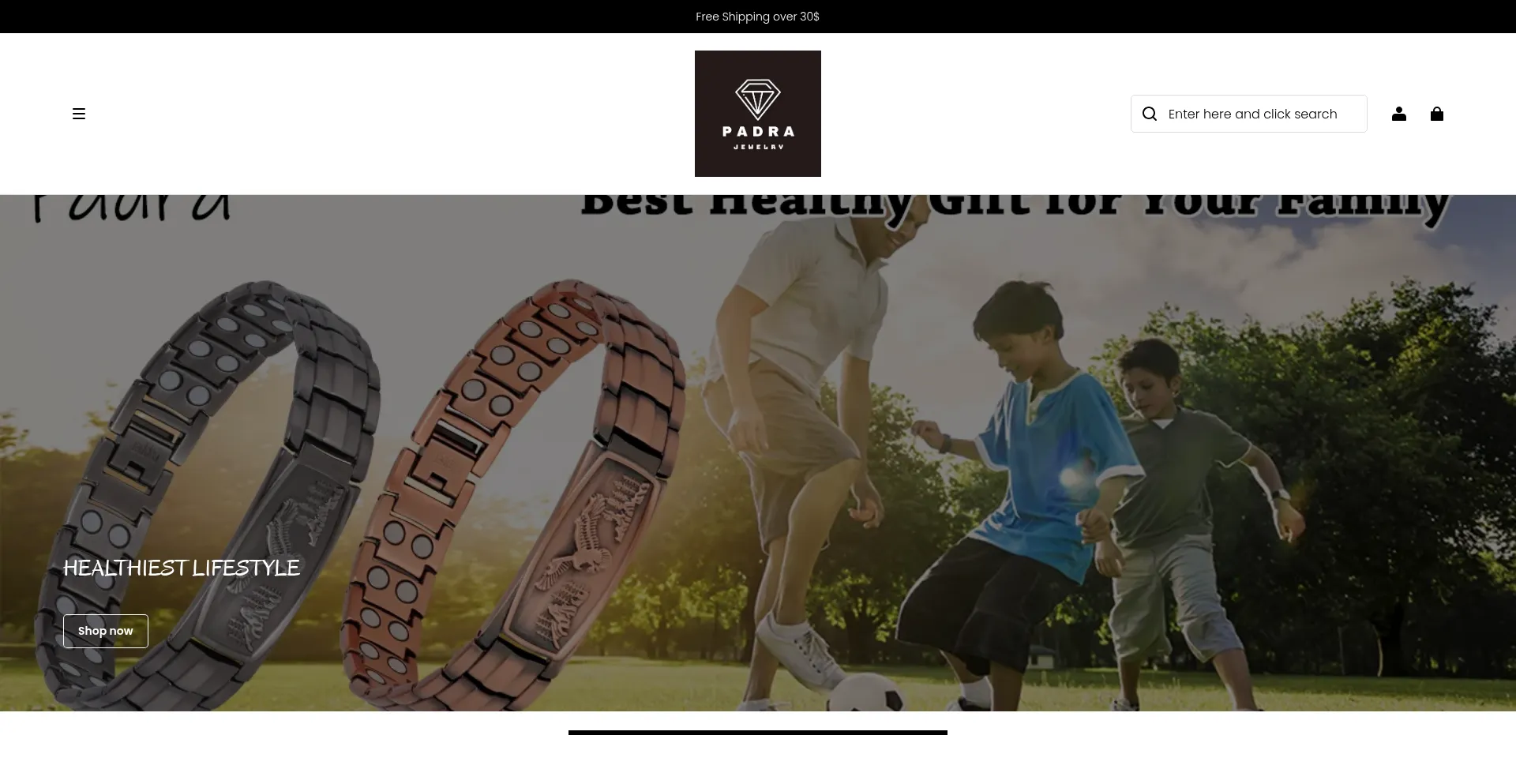 Website screenshot of Padrajewelry.com