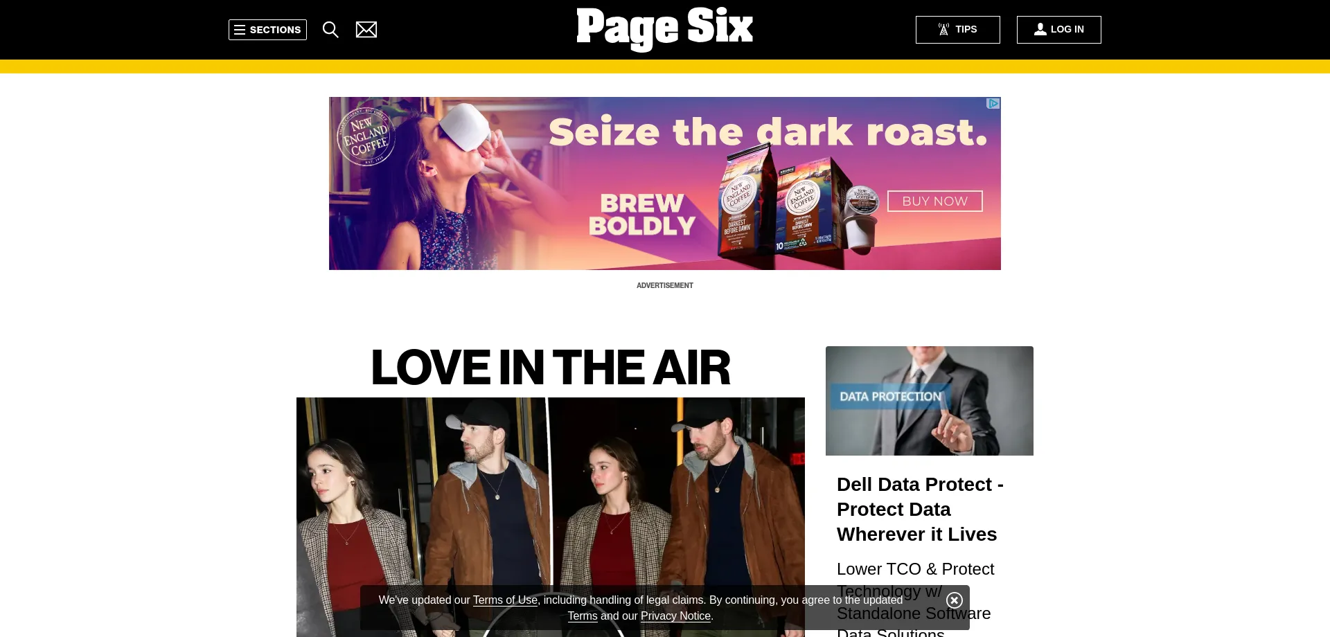 Website screenshot of Pagesix.com
