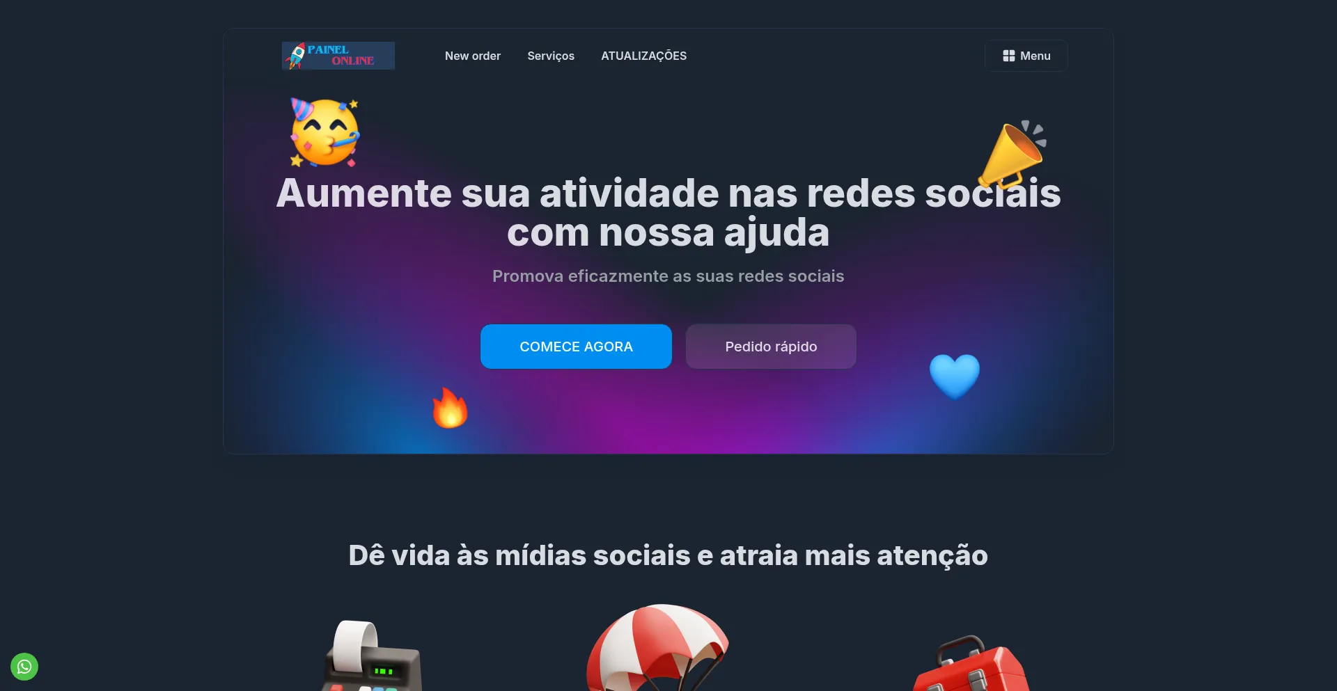 Website screenshot of Painelonline.shop