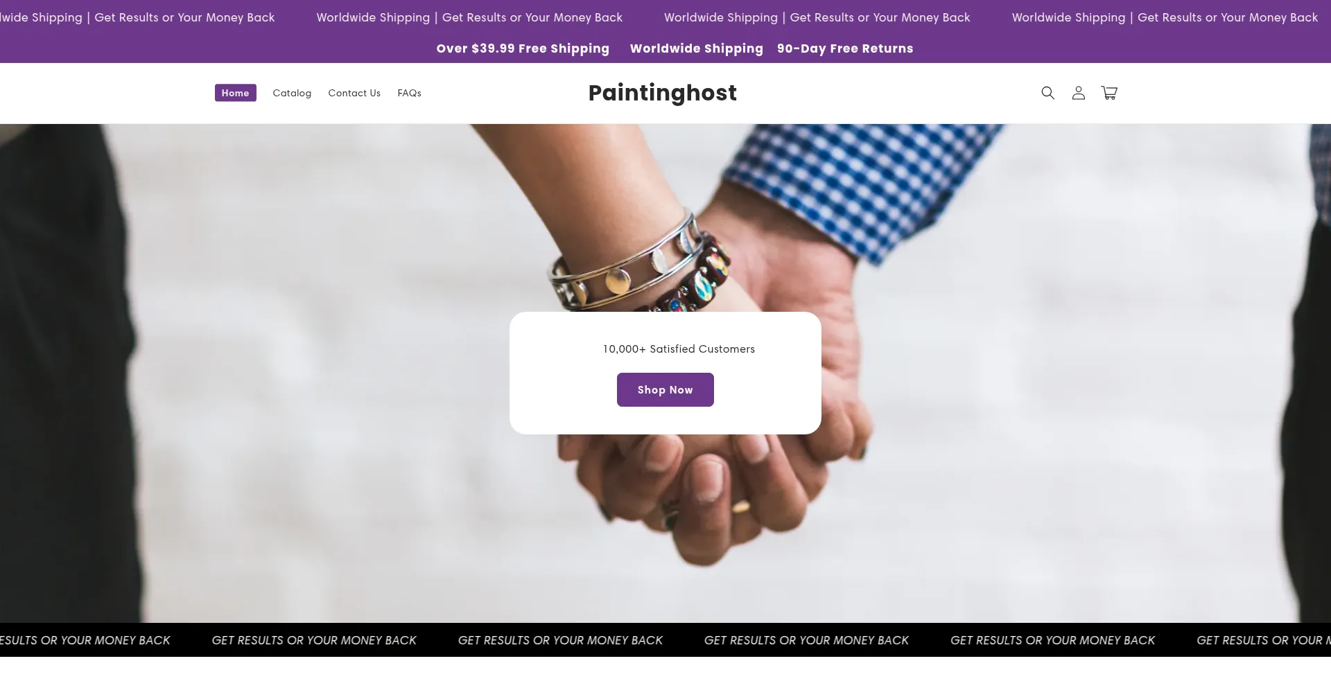 Website screenshot of Paintinghost.com