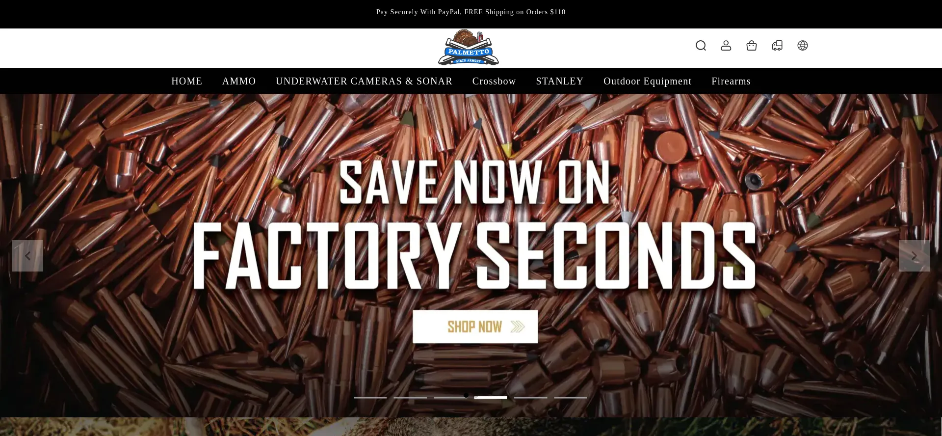 Website screenshot of Pallmetostasarmory.shop
