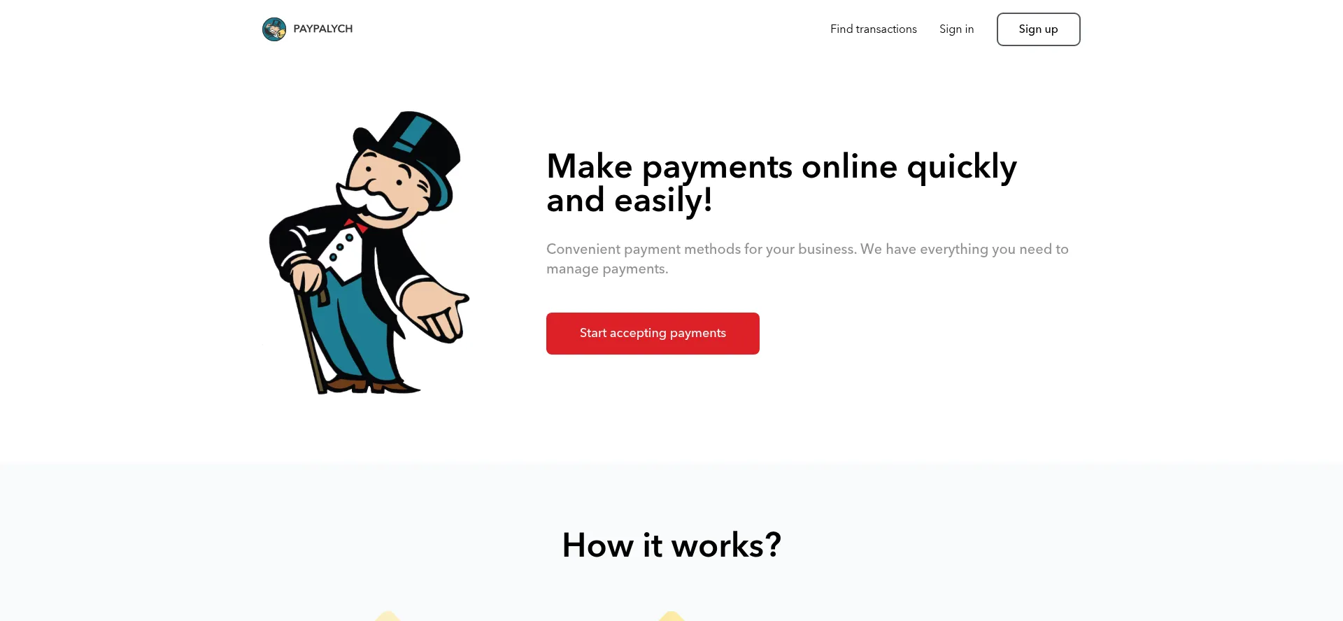 Website screenshot of Pally.info