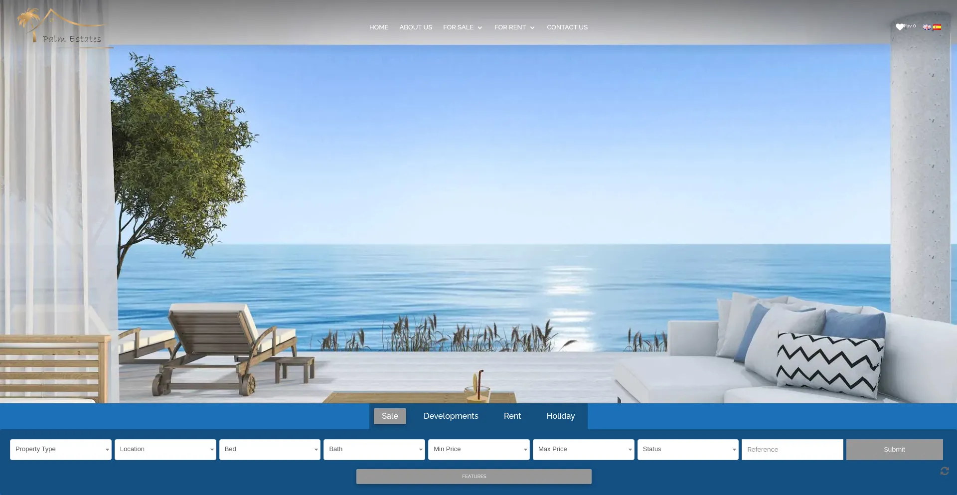 Website screenshot of Palmestates.es