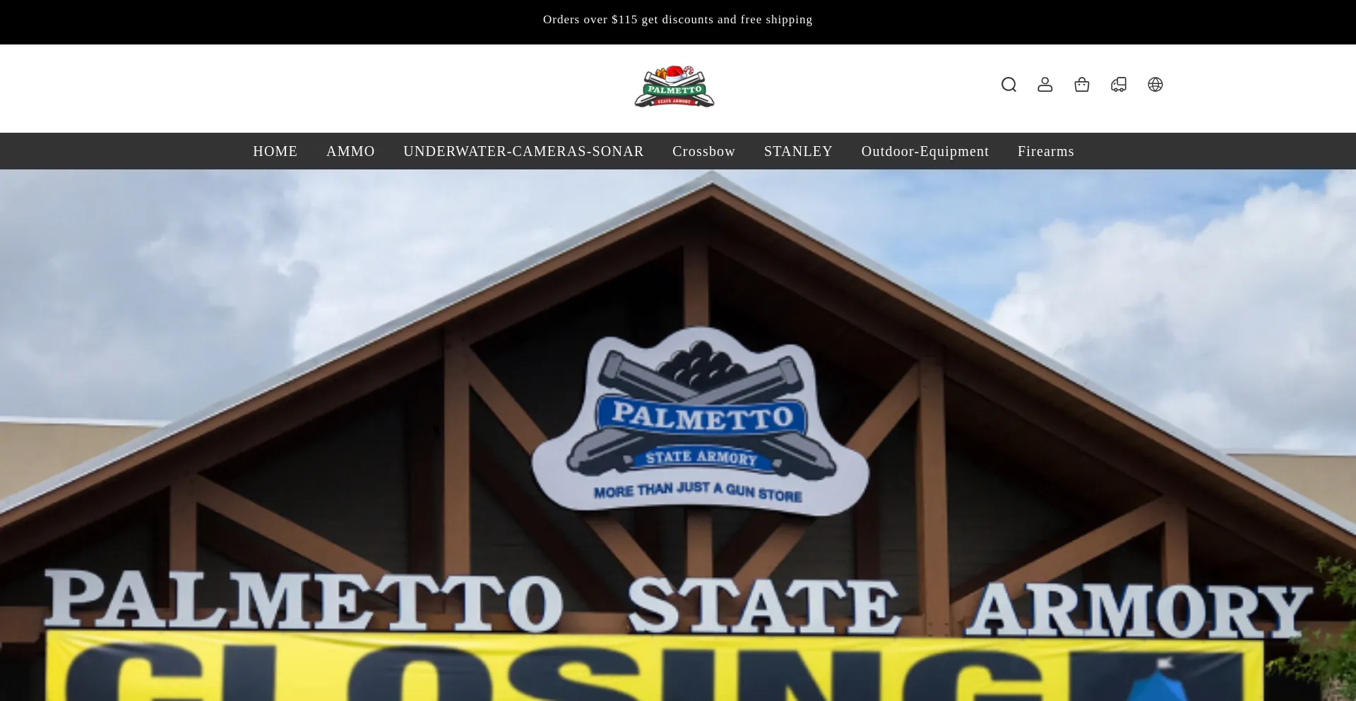 Website screenshot of Palmettoclearancesale.store