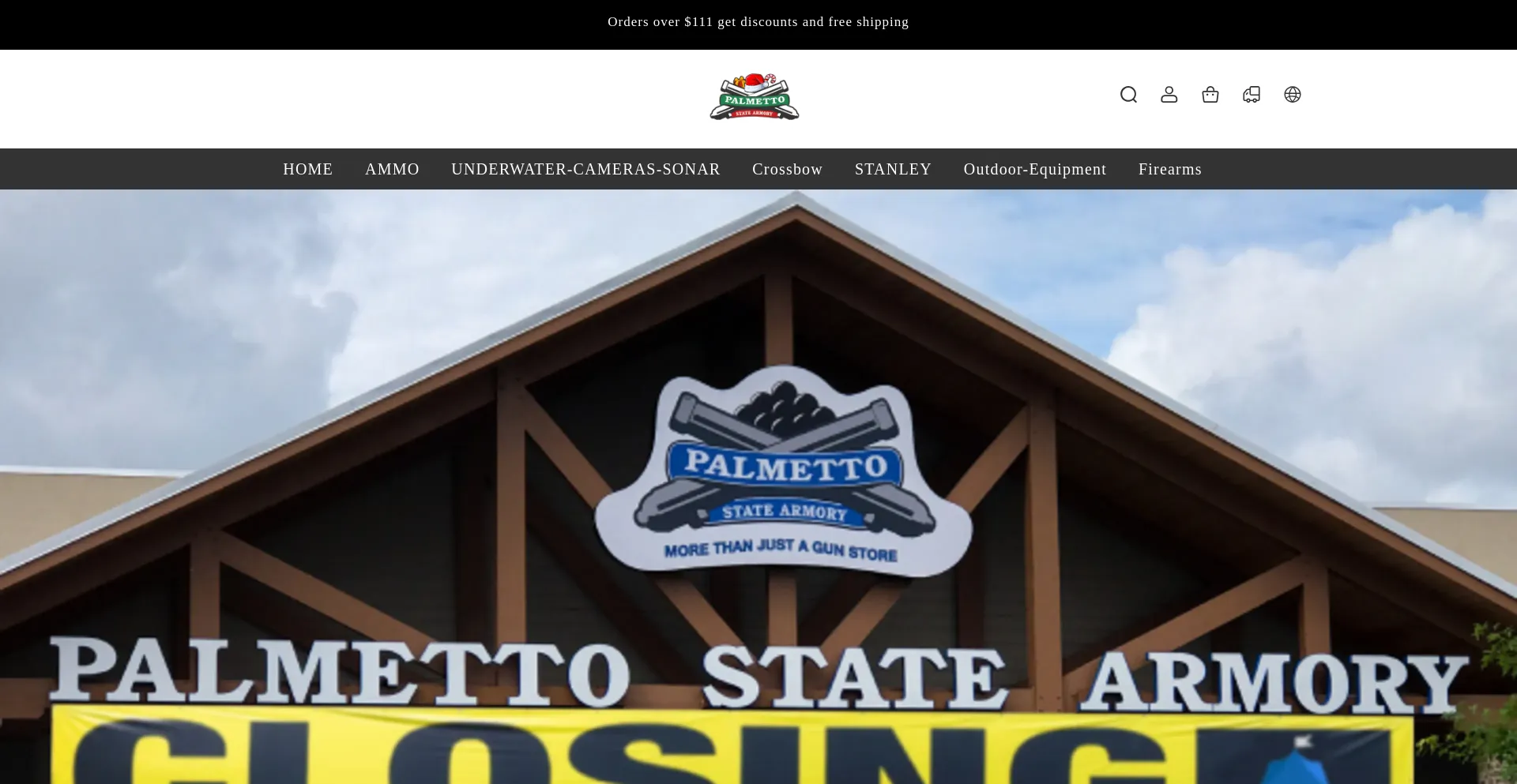 Website screenshot of Palmettostatearmorxy.com