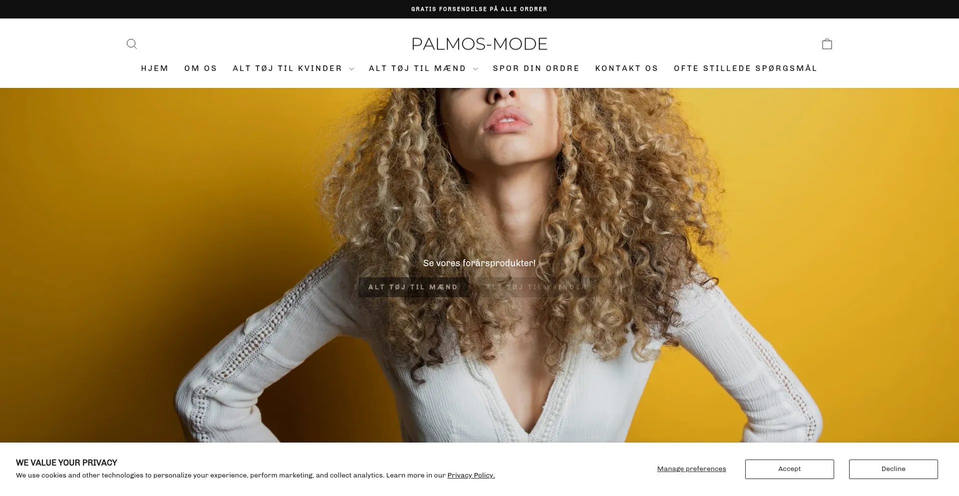 Website screenshot of Palmos-mode.com
