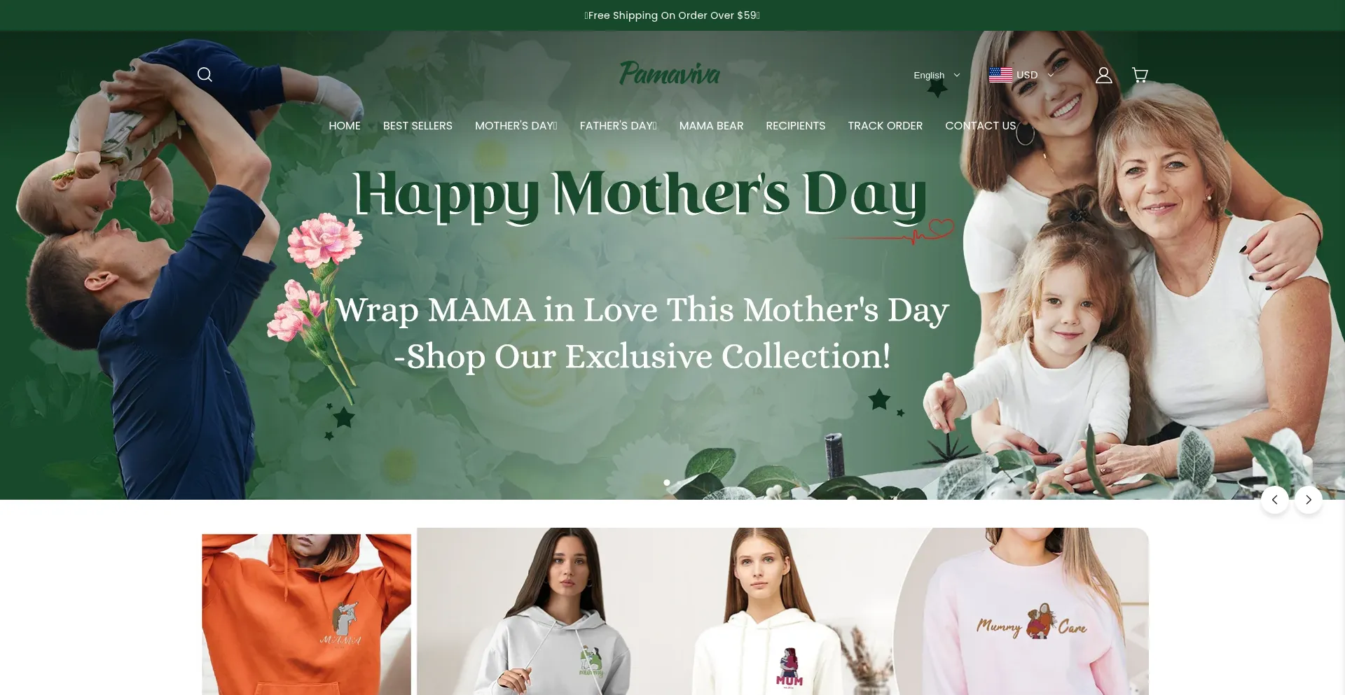 Website screenshot of Pamaviva.com