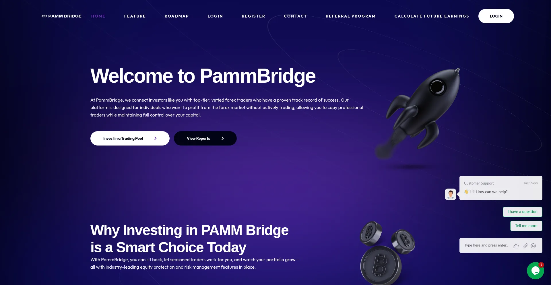 Website screenshot of Pammbridge.com