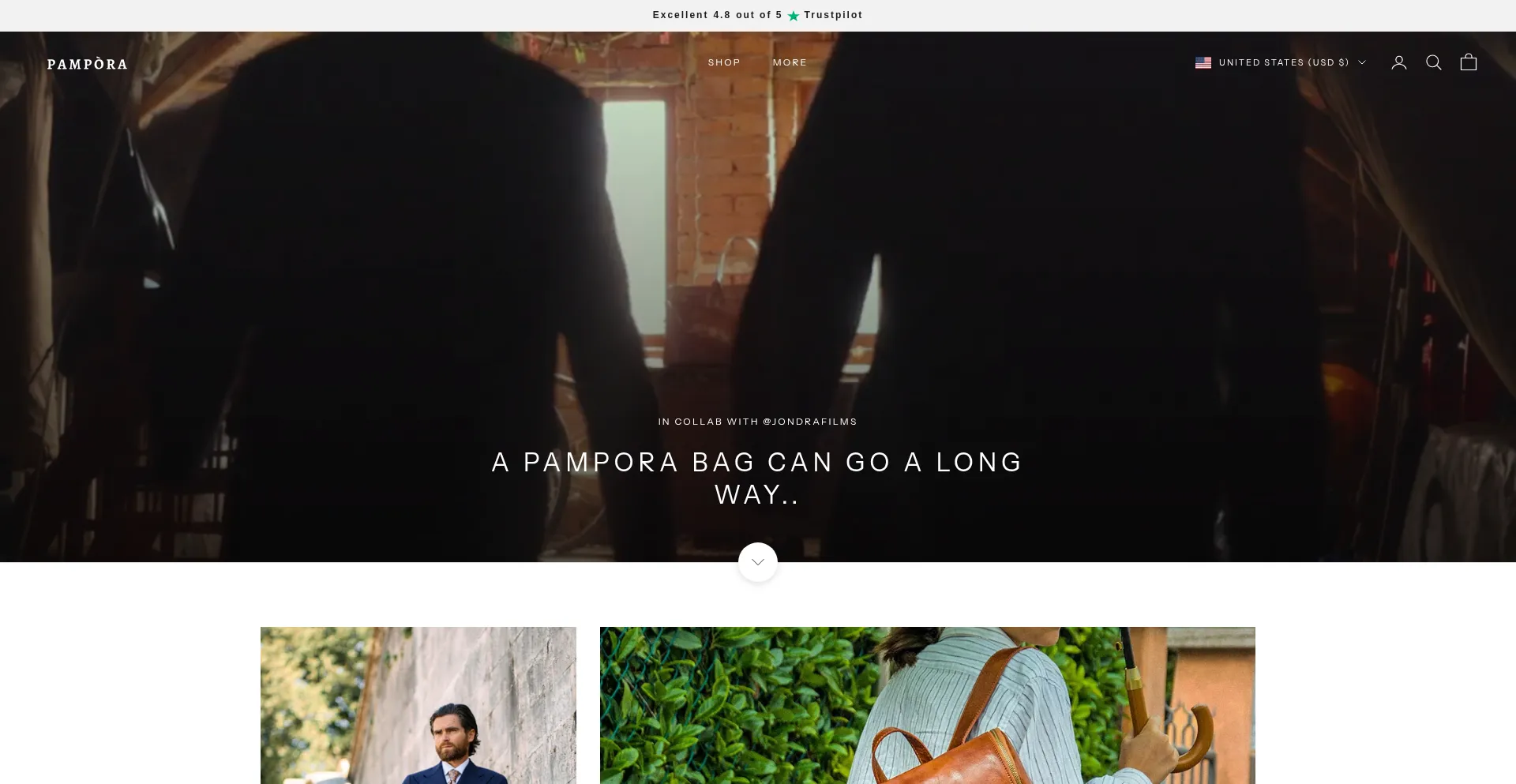 Pamporaleather.com Screenshot