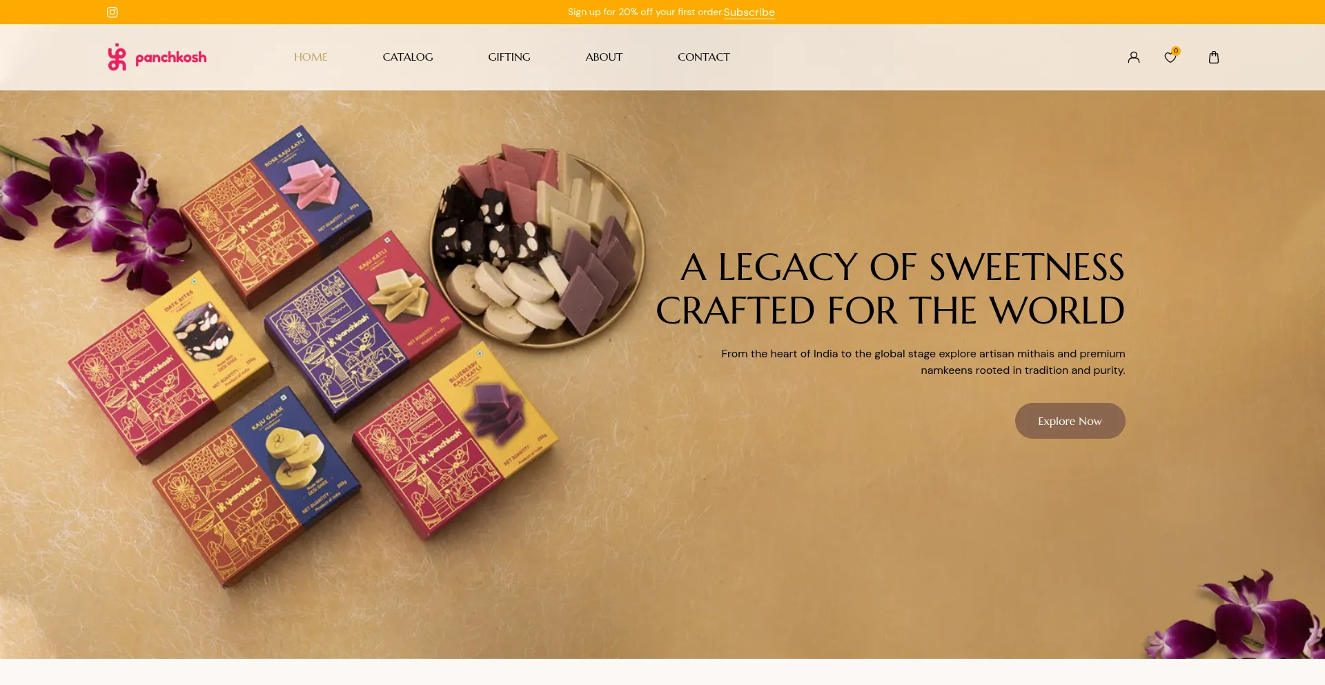 Website screenshot of Panchkoshfoods.com