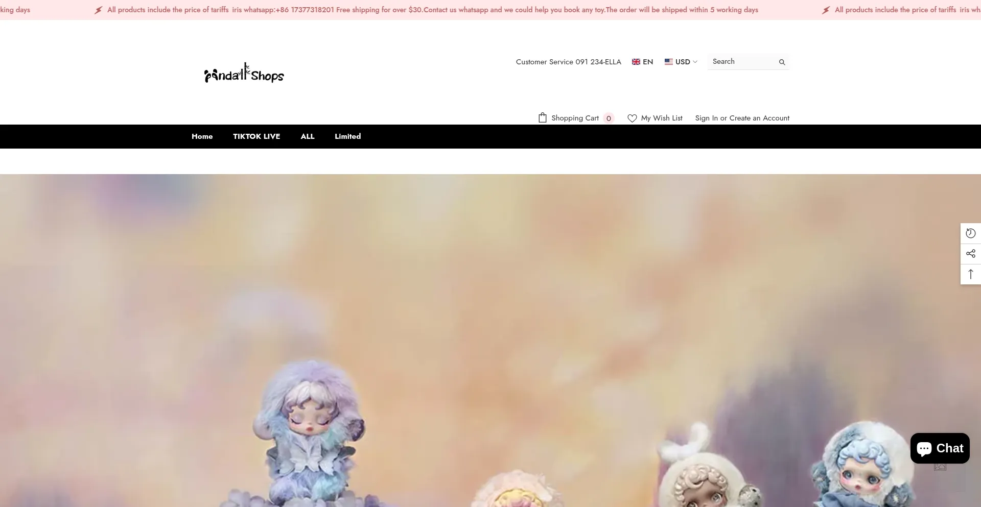 Website screenshot of Panda-shops.com
