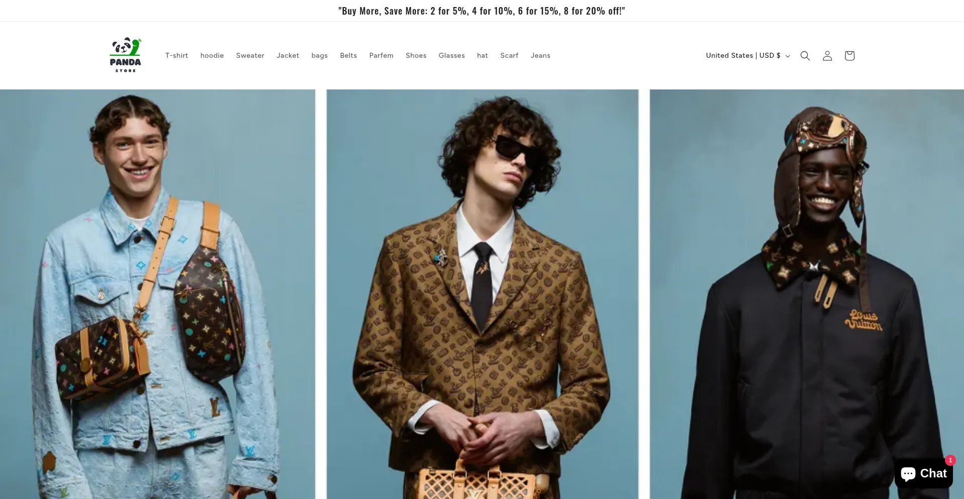 Website screenshot of Pandaoshop.com