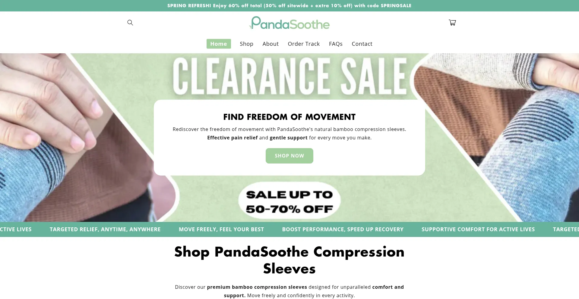 Website screenshot of Pandasoothe.co.uk