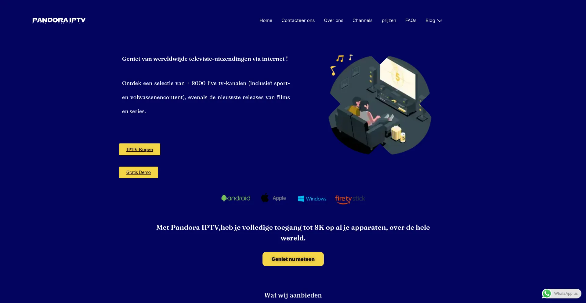 Website screenshot of Pandoraiptv.net