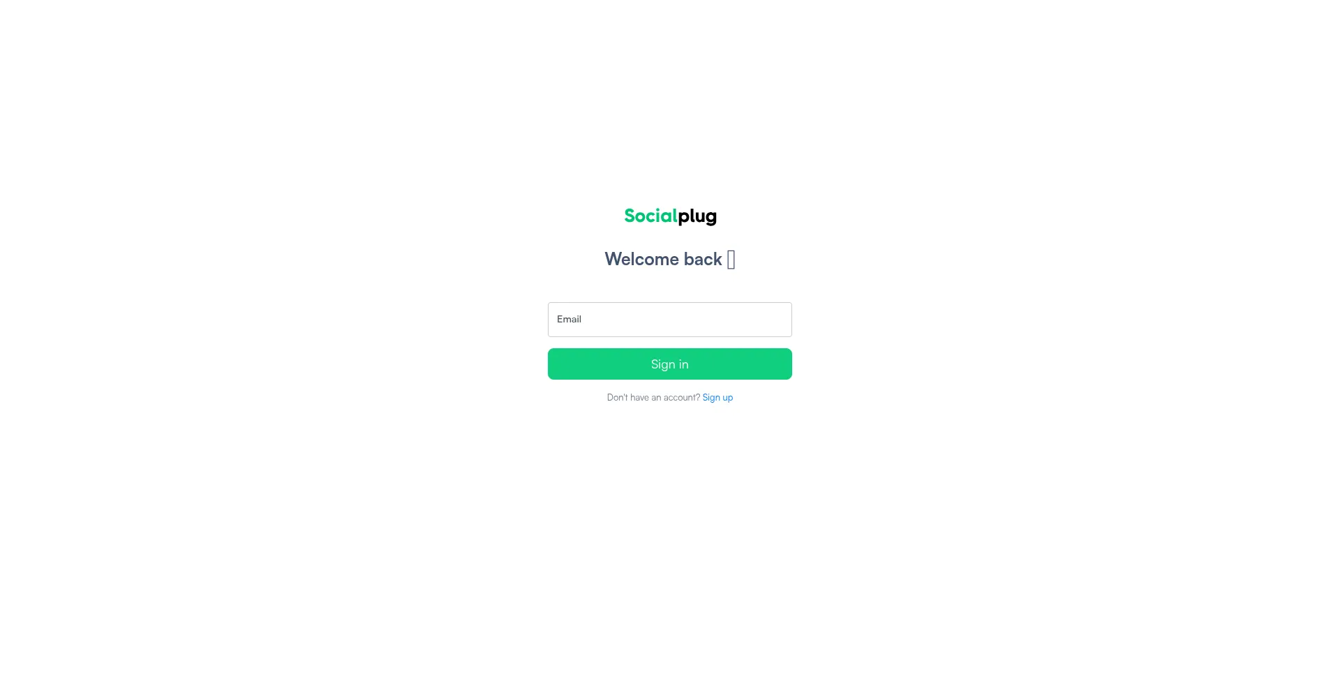 Website screenshot of Panel.socialplug.io