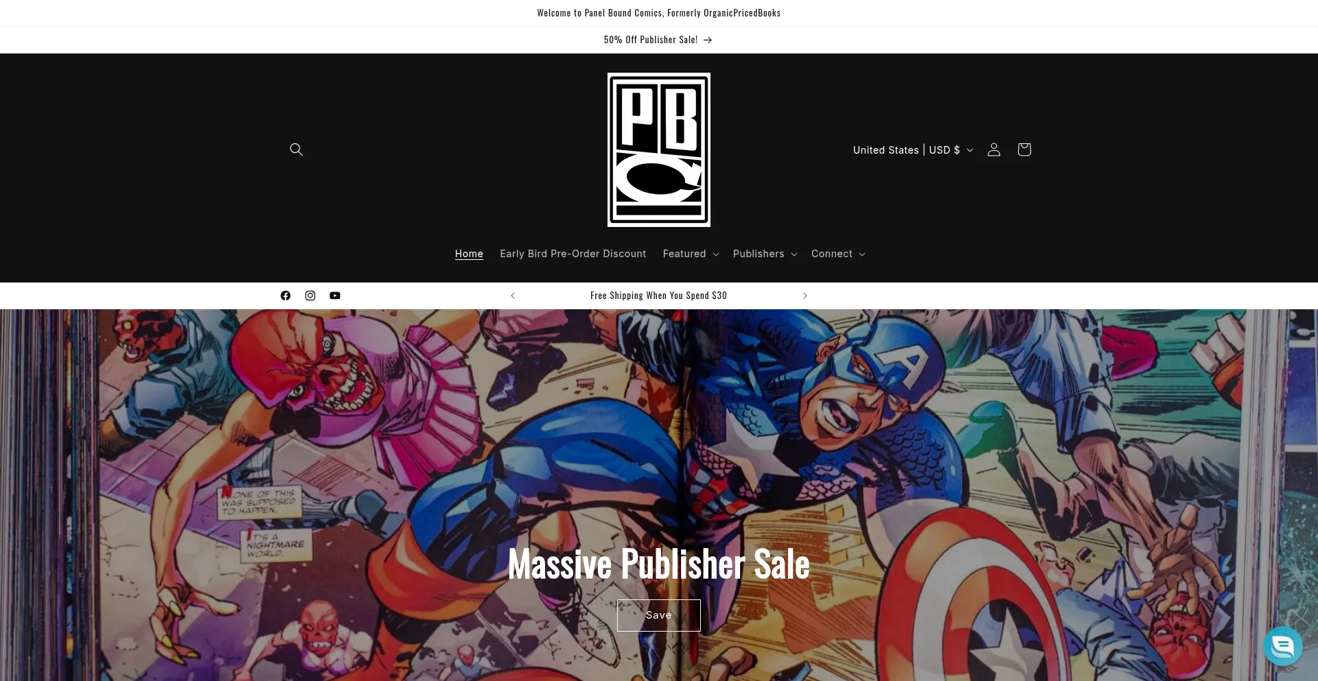 Panelboundcomics.com Screenshot