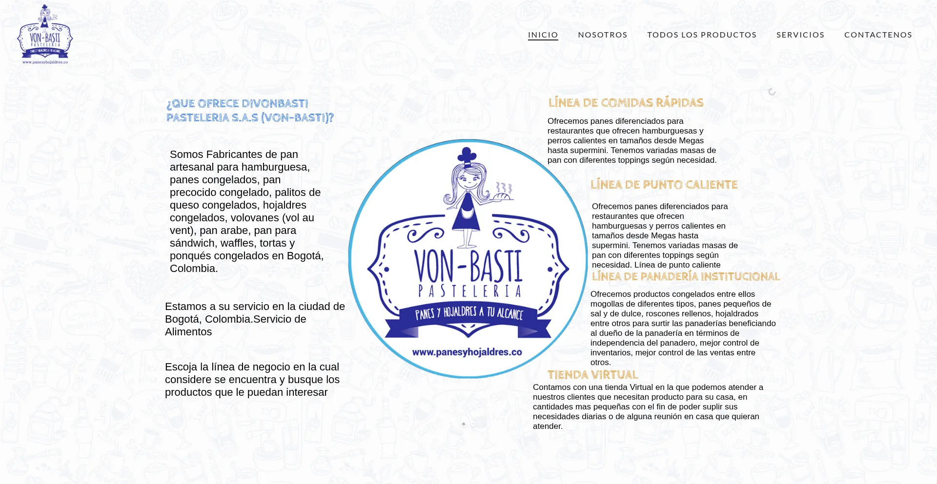 Website screenshot of Panesyhojaldres.co