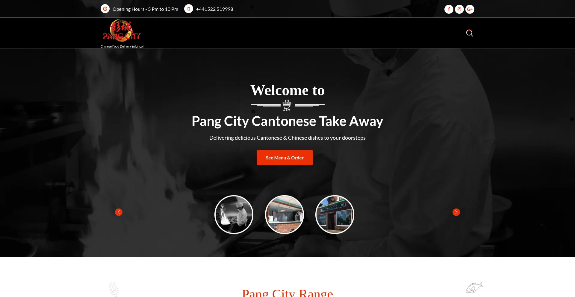 Website screenshot of Pangcity.co.uk