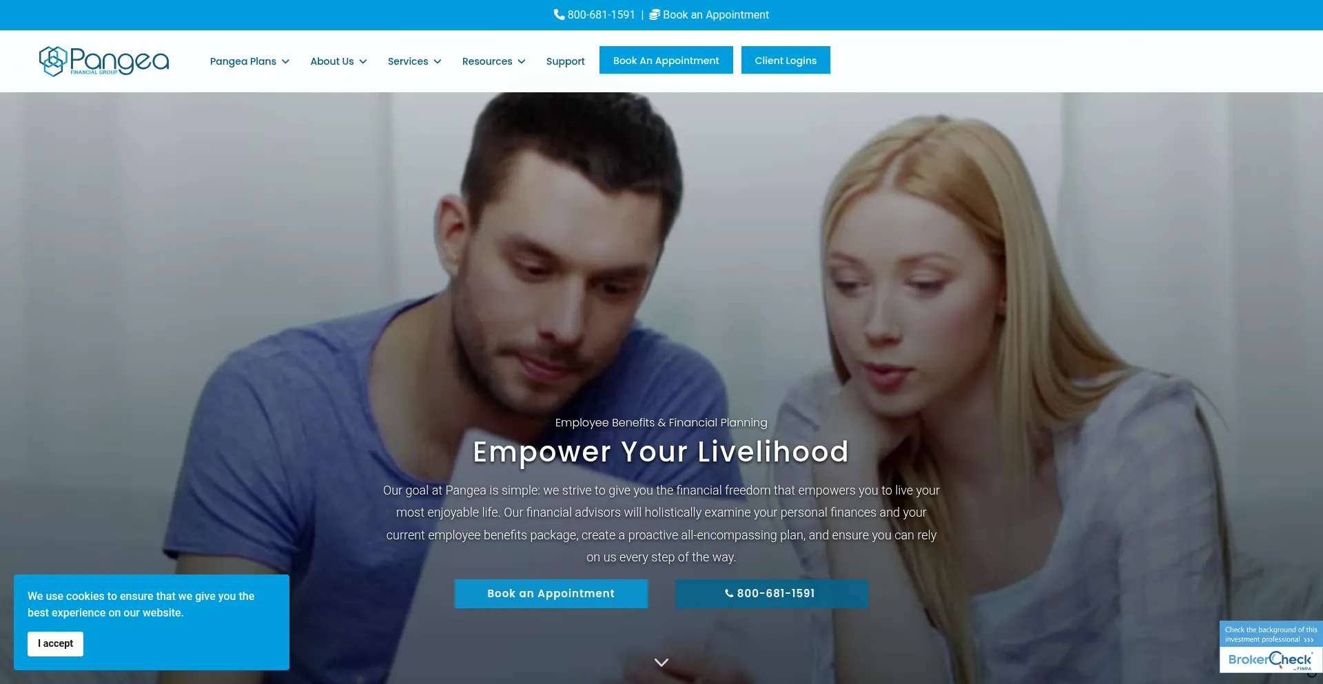 Website screenshot of Pangea.us