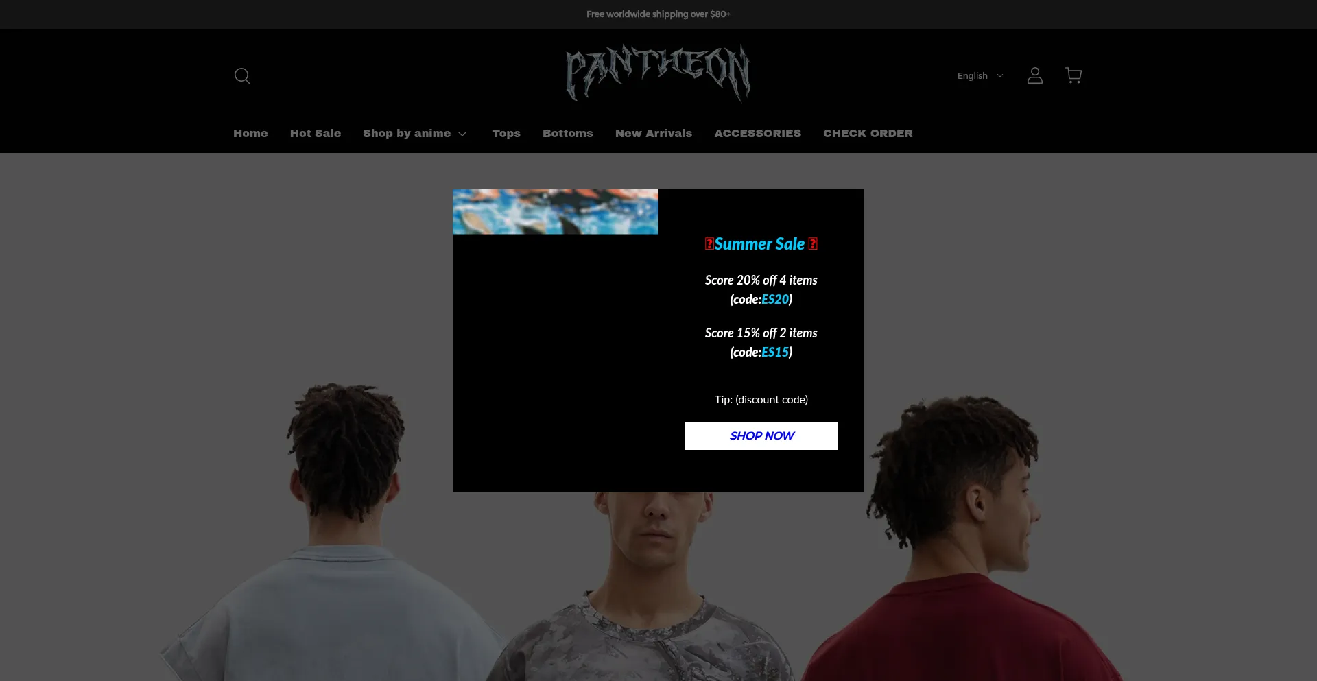 Website screenshot of Pantheonhzn.com