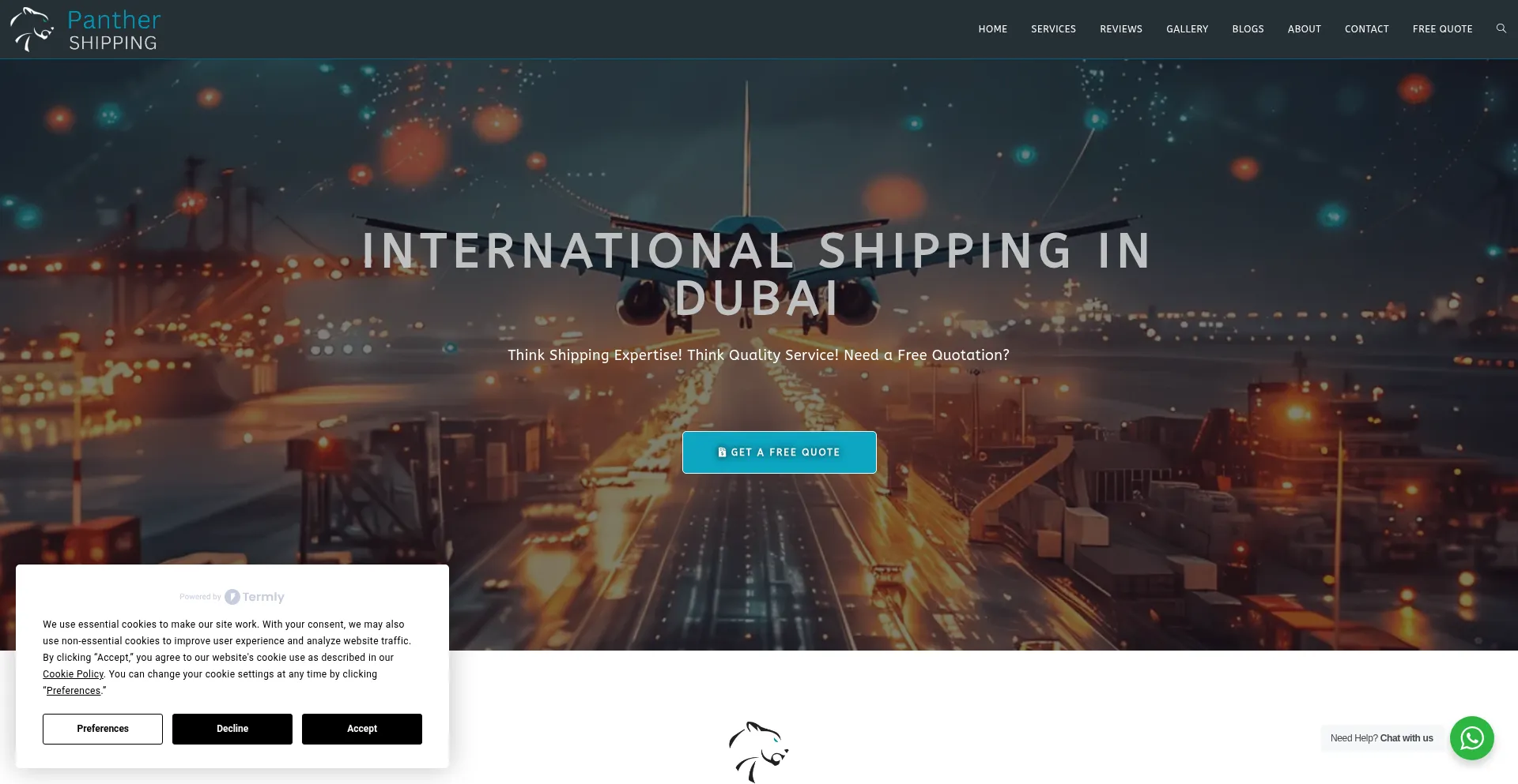 Panthershipping.com Screenshot