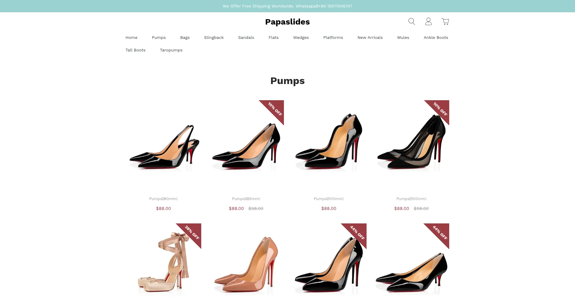 Website screenshot of Papaslides.com