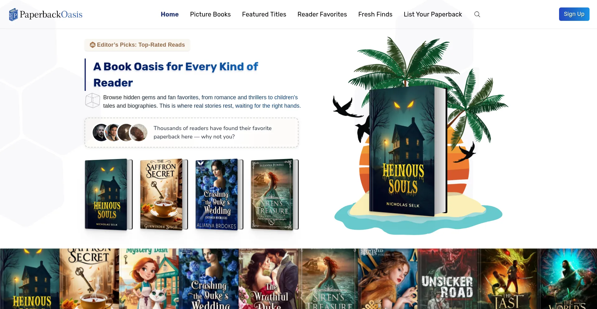 Website screenshot of Paperbackoasis.com