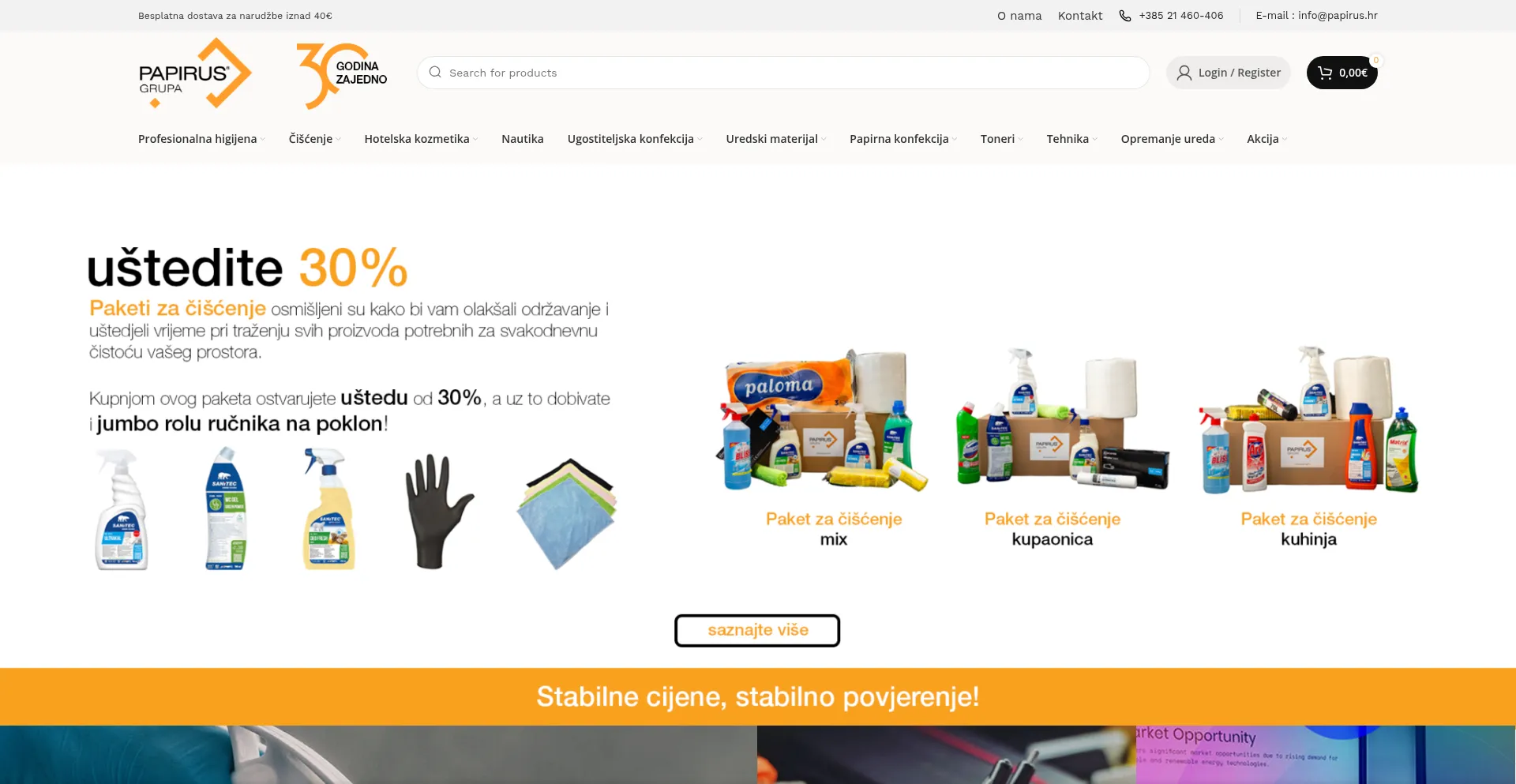 Website screenshot of Papirus.hr