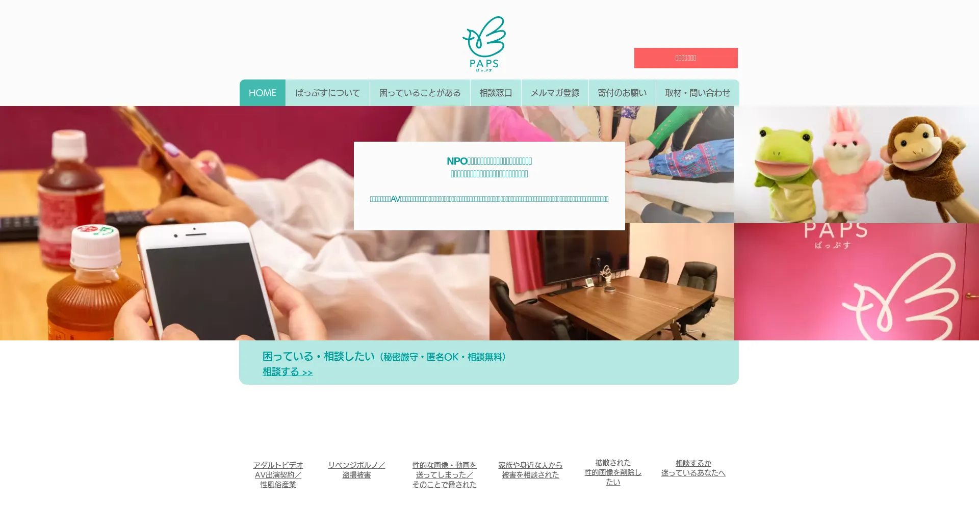 Website screenshot of Paps.jp